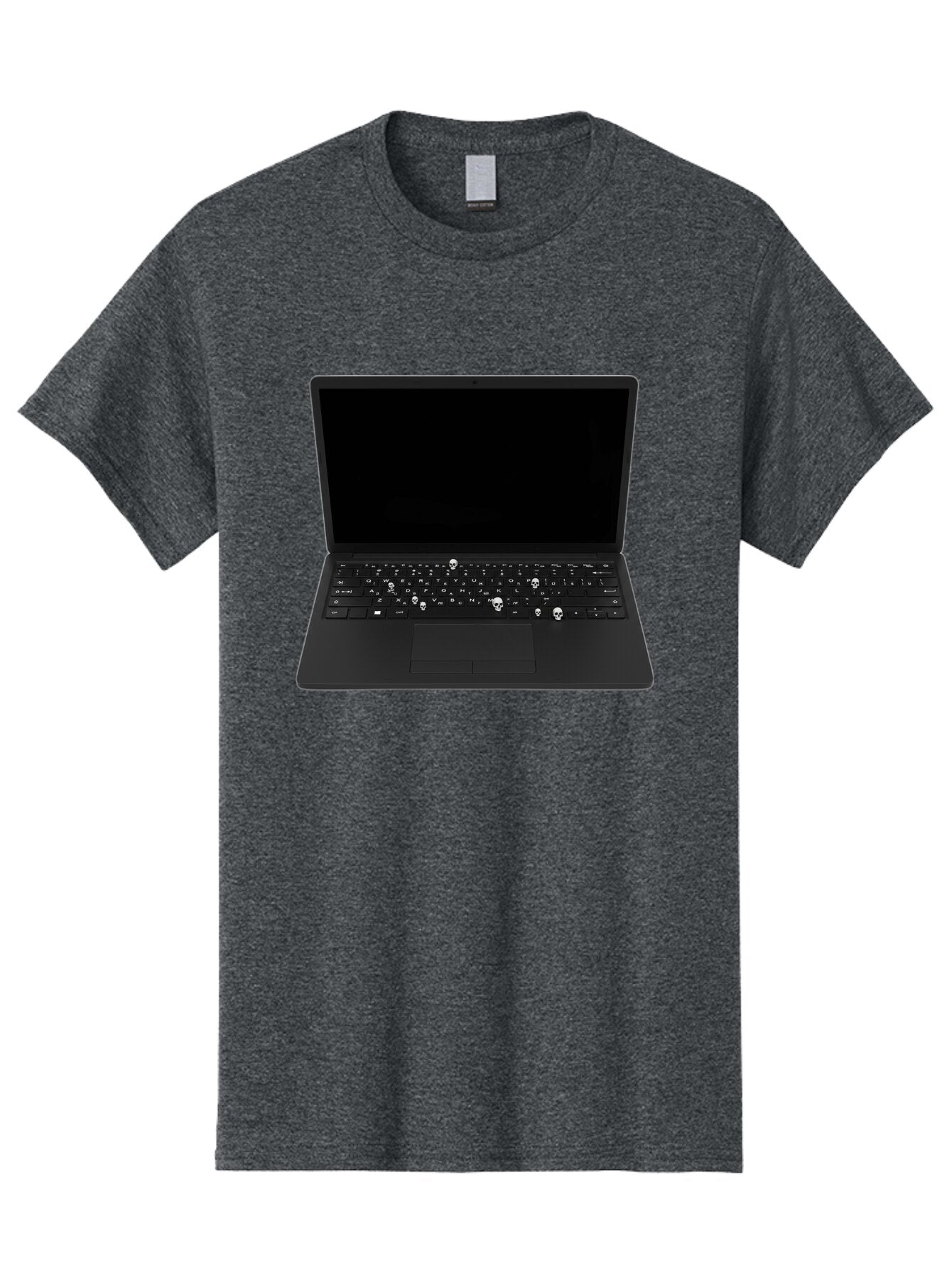 Laptop-With-Skull-Keys Men'S Graphic Tee, 100% Cotton, Comfortable Casual Summer Wear, Machine Washable, Vintage Camera, Old Camera, Antique Camera, Black Camera, Classic Photography, Photography Equipment, Nostalgic Device, Film Camera, Bam730 14