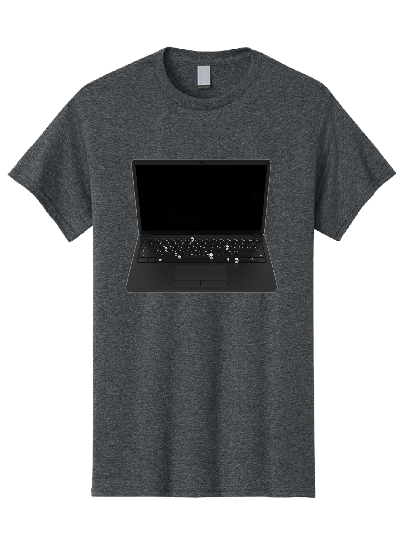 Laptop-With-Skull-Keys Men'S Graphic Tee, 100% Cotton, Comfortable Casual Summer Wear, Machine Washable, Vintage Camera, Old Camera, Antique Camera, Black Camera, Classic Photography, Photography Equipment, Nostalgic Device, Film Camera, Bam730