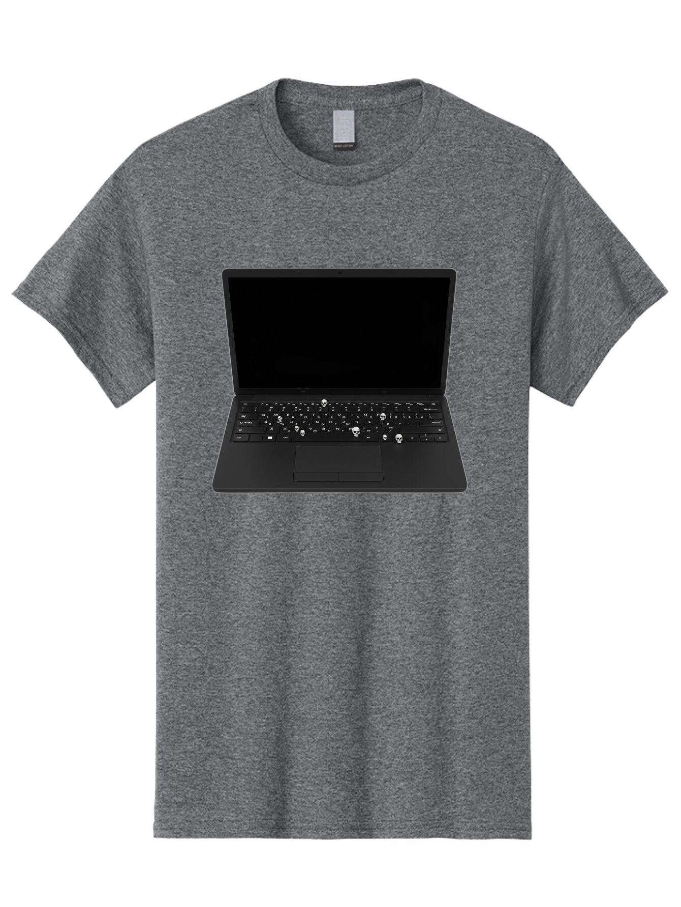 Laptop-With-Skull-Keys Men'S Graphic Tee, 100% Cotton, Comfortable Casual Summer Wear, Machine Washable, Vintage Camera, Old Camera, Antique Camera, Black Camera, Classic Photography, Photography Equipment, Nostalgic Device, Film Camera, Bam730
