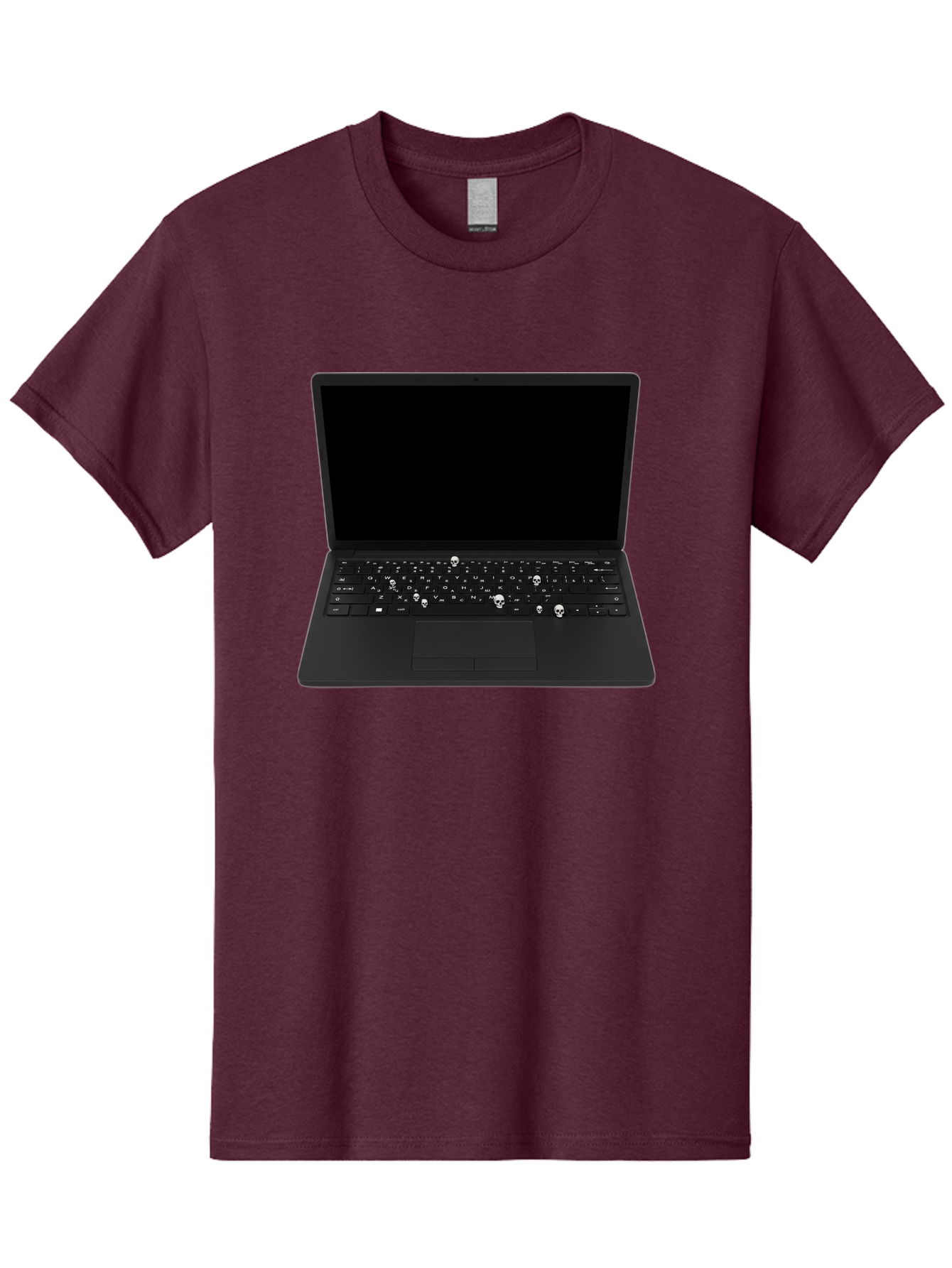 Laptop-With-Skull-Keys Men'S Graphic Tee, 100% Cotton, Comfortable Casual Summer Wear, Machine Washable, Vintage Camera, Old Camera, Antique Camera, Black Camera, Classic Photography, Photography Equipment, Nostalgic Device, Film Camera, Bam730 15