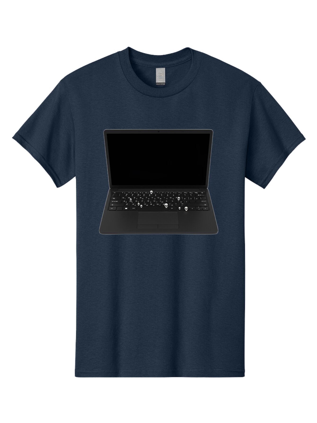 Laptop-With-Skull-Keys Men'S Graphic Tee, 100% Cotton, Comfortable Casual Summer Wear, Machine Washable, Vintage Camera, Old Camera, Antique Camera, Black Camera, Classic Photography, Photography Equipment, Nostalgic Device, Film Camera, Bam730
