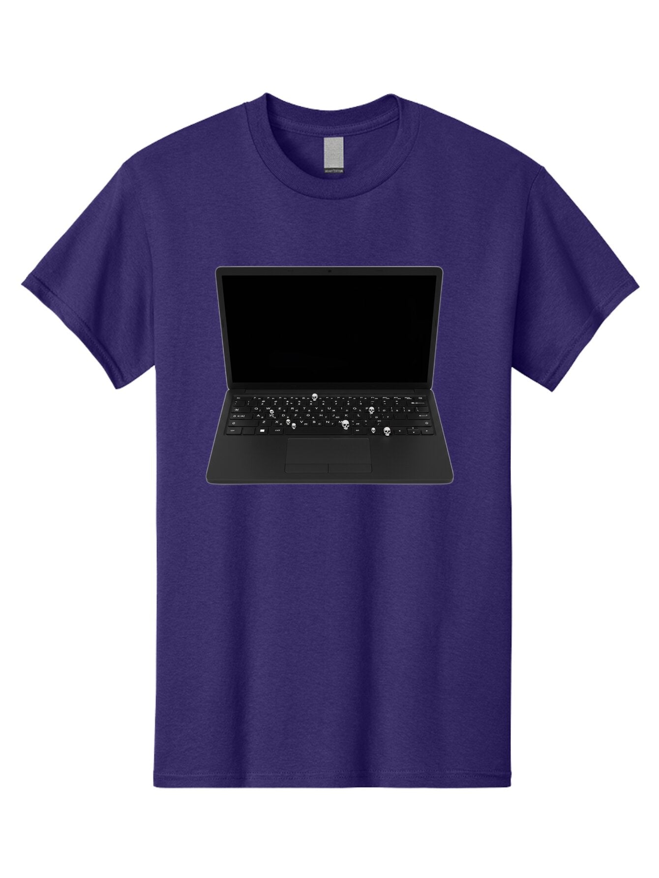 Laptop-With-Skull-Keys Men'S Graphic Tee, 100% Cotton, Comfortable Casual Summer Wear, Machine Washable, Vintage Camera, Old Camera, Antique Camera, Black Camera, Classic Photography, Photography Equipment, Nostalgic Device, Film Camera, Bam730 15