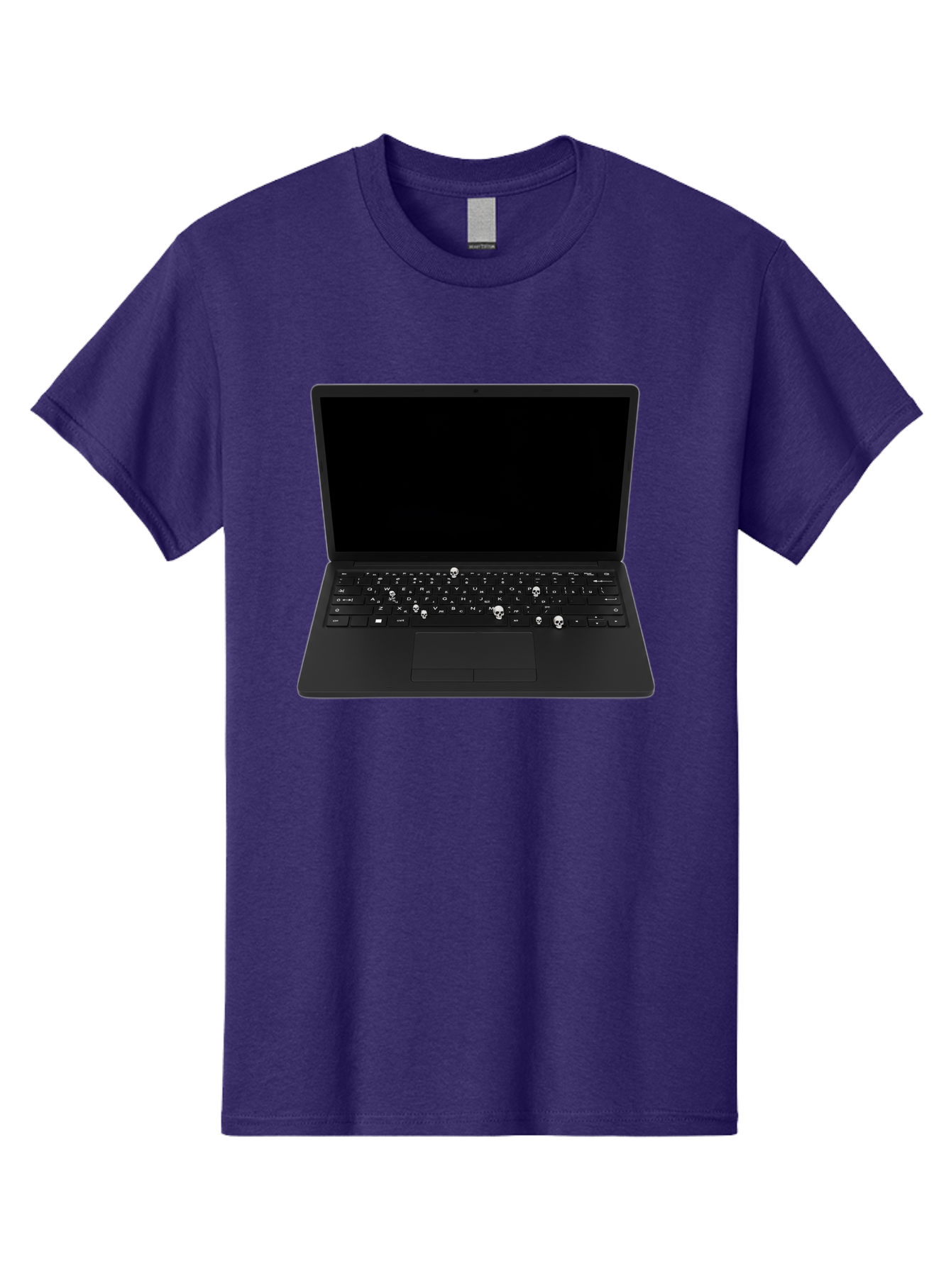 Laptop-With-Skull-Keys Men'S Graphic Tee, 100% Cotton, Comfortable Casual Summer Wear, Machine Washable, Vintage Camera, Old Camera, Antique Camera, Black Camera, Classic Photography, Photography Equipment, Nostalgic Device, Film Camera, Bam730