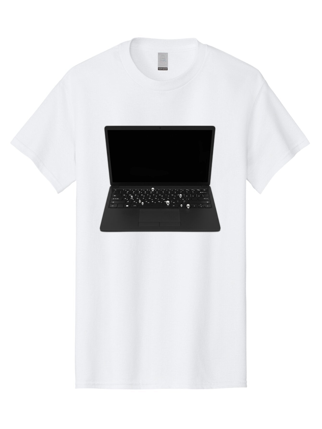 Laptop-With-Skull-Keys Men'S Graphic Tee, 100% Cotton, Comfortable Casual Summer Wear, Machine Washable, Vintage Camera, Old Camera, Antique Camera, Black Camera, Classic Photography, Photography Equipment, Nostalgic Device, Film Camera, Bam730 7