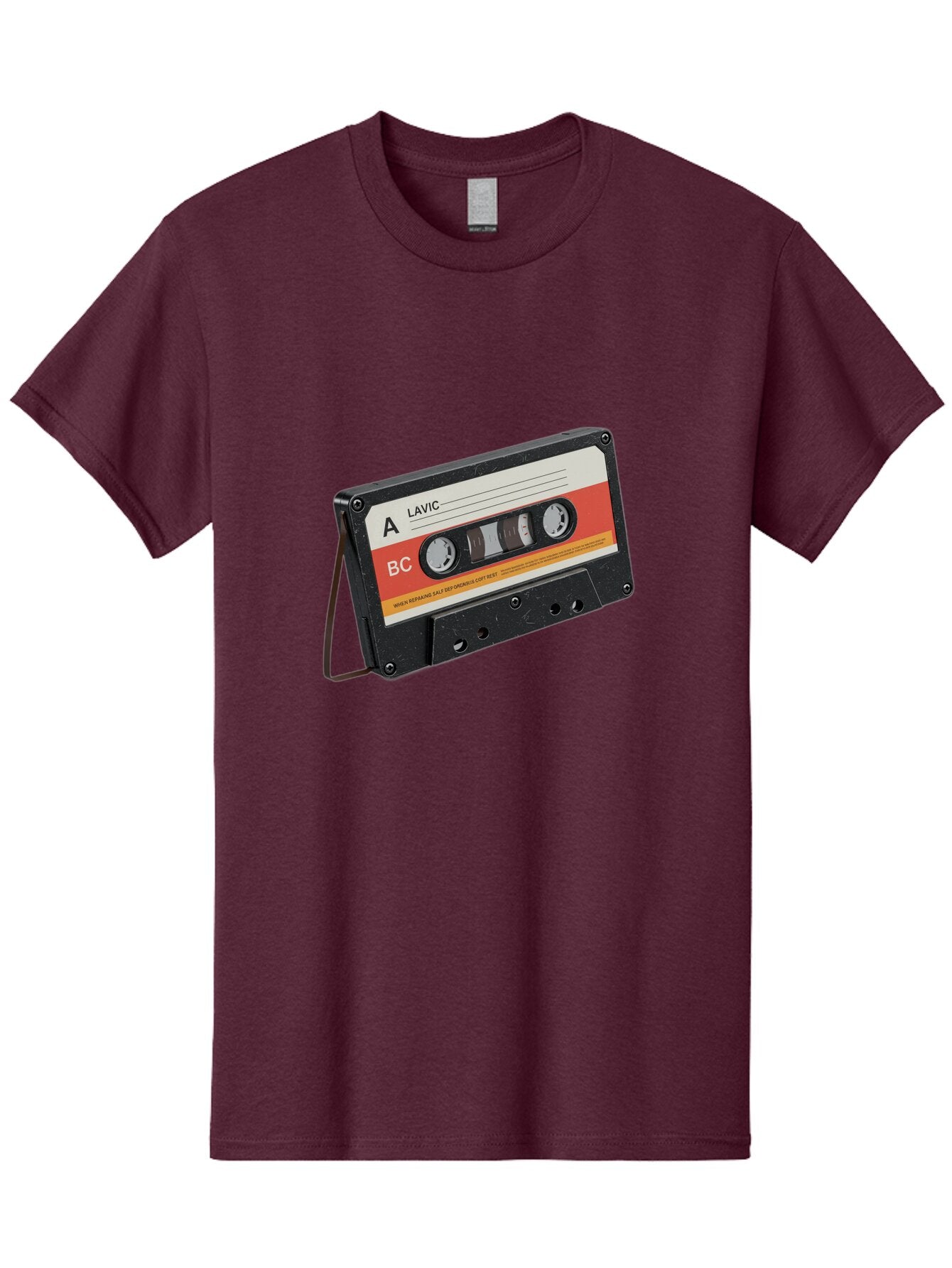 Lavic-Cassette-Tape Men'S Graphic Tee, 100% Cotton, Comfortable Casual Summer Wear, Machine Washable, Vintage Camera, Old Camera, Antique Camera, Black Camera, Classic Photography, Photography Equipment, Nostalgic Device, Film Camera, Bam751