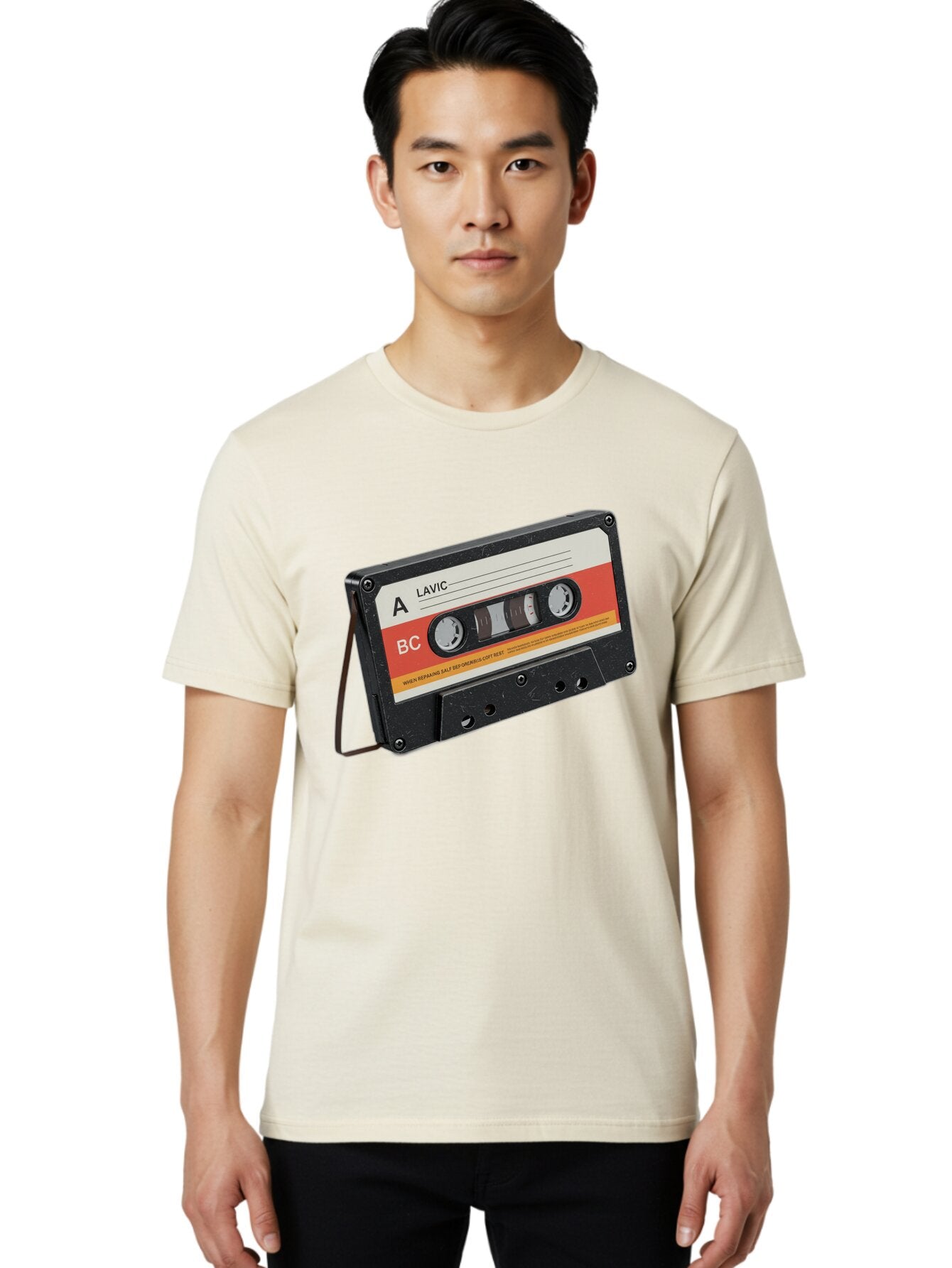 Lavic-Cassette-Tape Men'S Graphic Tee, 100% Cotton, Comfortable Casual Summer Wear, Machine Washable, Vintage Camera, Old Camera, Antique Camera, Black Camera, Classic Photography, Photography Equipment, Nostalgic Device, Film Camera, Bam751 29