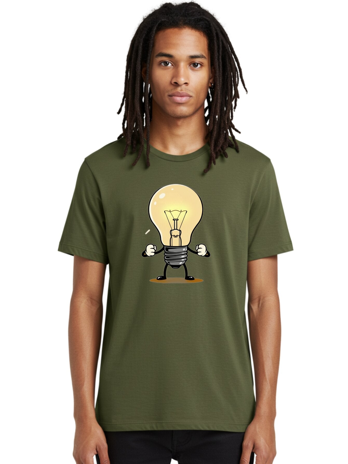 Light-Bulb-Character Men'S Graphic Tee, 100% Cotton, Comfortable Casual Summer Wear, Machine Washable, Vintage Camera, Old Camera, Antique Camera, Black Camera, Classic Photography, Photography Equipment, Nostalgic Device, Film Camera, Bam765 27
