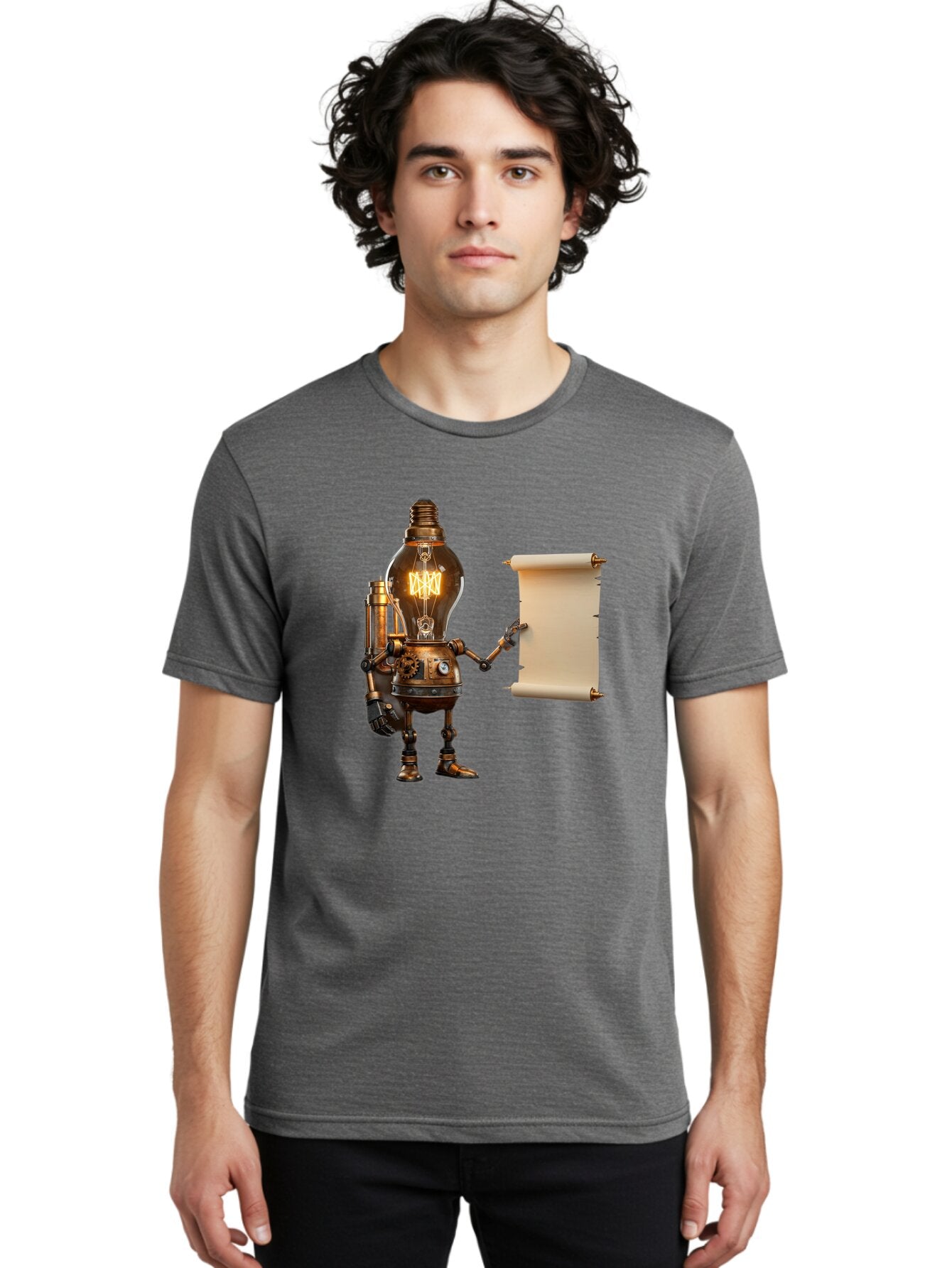 Light-Bulb-Robot Men'S Graphic Tee, 100% Cotton, Comfortable Casual Summer Wear, Machine Washable, Vintage Camera, Old Camera, Antique Camera, Black Camera, Classic Photography, Photography Equipment, Nostalgic Device, Film Camera, Camera Art Bam766 18