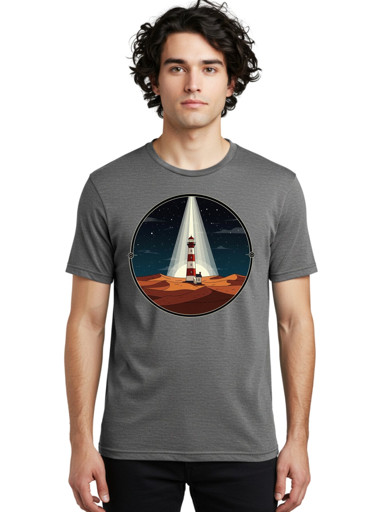 Lighthouse-1 Men'S Graphic Tee, 100% Cotton, Comfortable Casual Summer Wear, Machine Washable, Vintage Camera, Old Camera, Antique Camera, Black Camera, Classic Photography, Photography Equipment, Nostalgic Device, Film Camera, Camera Art Bam768 24