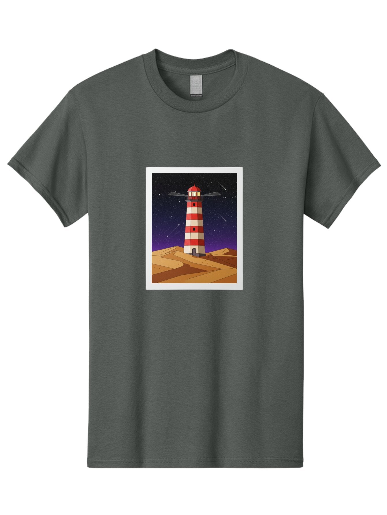 Lighthouse-2 Men'S Graphic Tee, 100% Cotton, Comfortable Casual Summer Wear, Machine Washable, Vintage Camera, Old Camera, Antique Camera, Black Camera, Classic Photography, Photography Equipment, Nostalgic Device, Film Camera, Camera Art Bam769