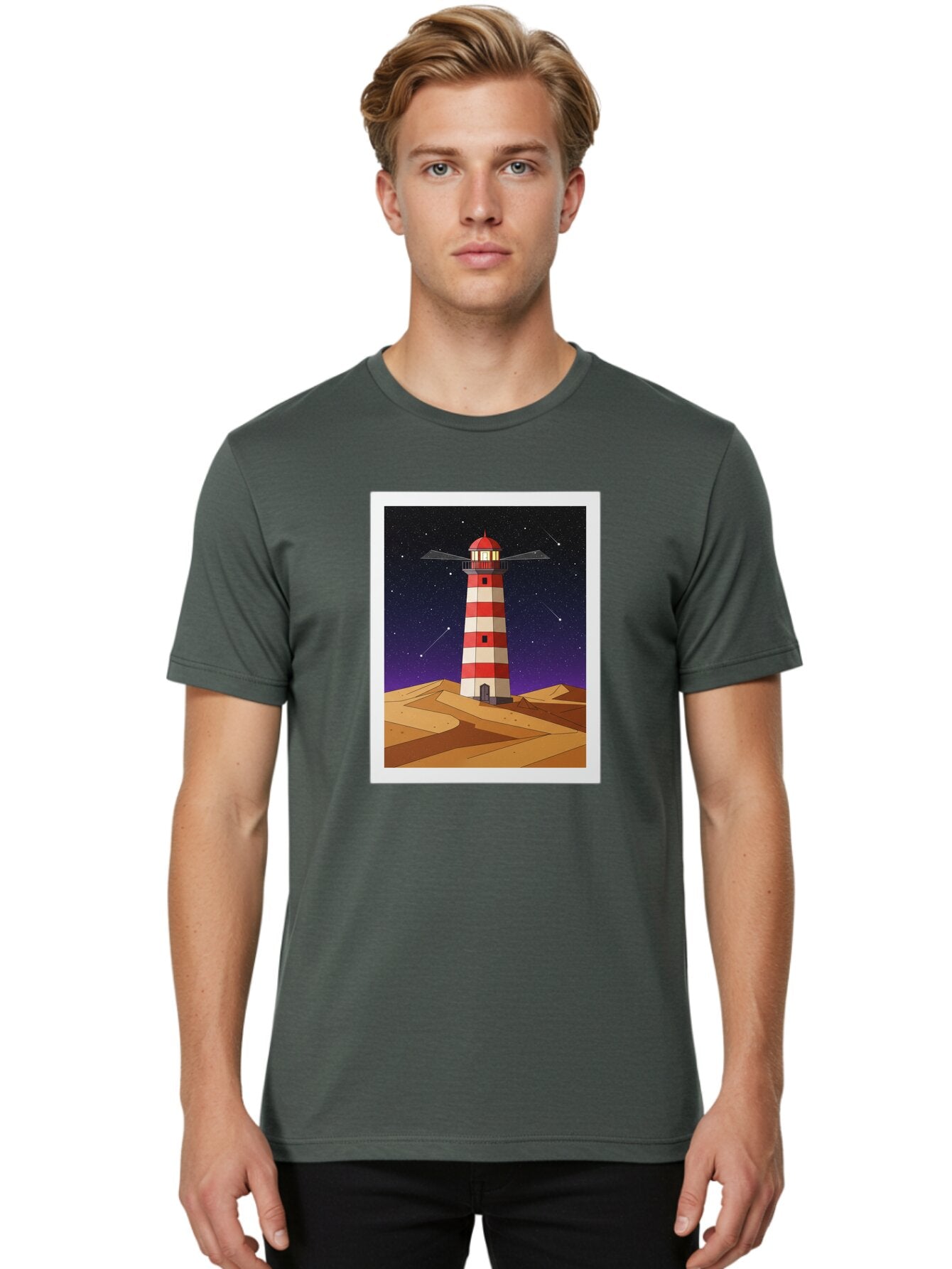 Lighthouse-2 Men'S Graphic Tee, 100% Cotton, Comfortable Casual Summer Wear, Machine Washable, Vintage Camera, Old Camera, Antique Camera, Black Camera, Classic Photography, Photography Equipment, Nostalgic Device, Film Camera, Camera Art Bam769 21