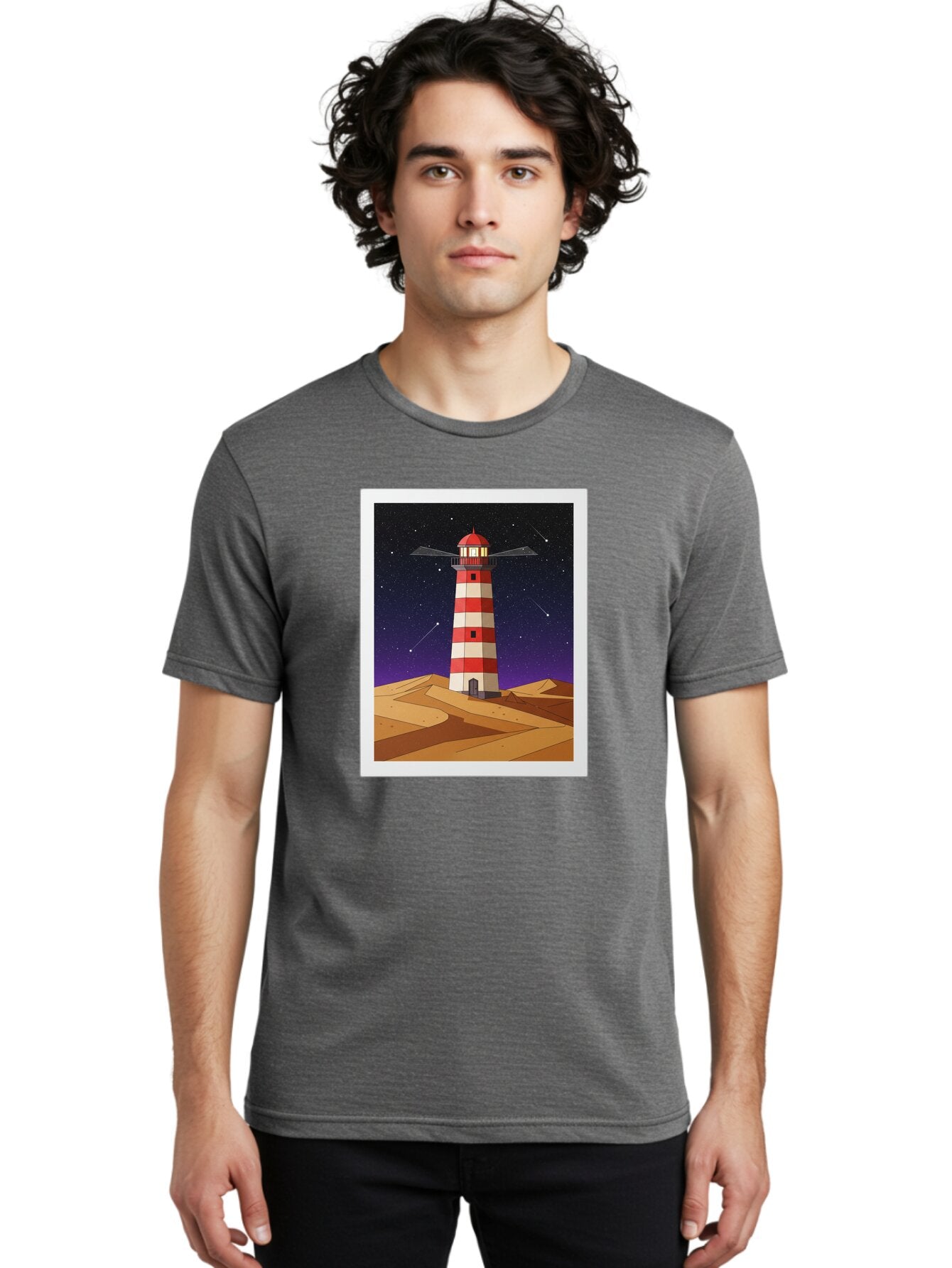 Lighthouse-2 Men'S Graphic Tee, 100% Cotton, Comfortable Casual Summer Wear, Machine Washable, Vintage Camera, Old Camera, Antique Camera, Black Camera, Classic Photography, Photography Equipment, Nostalgic Device, Film Camera, Camera Art Bam769 17