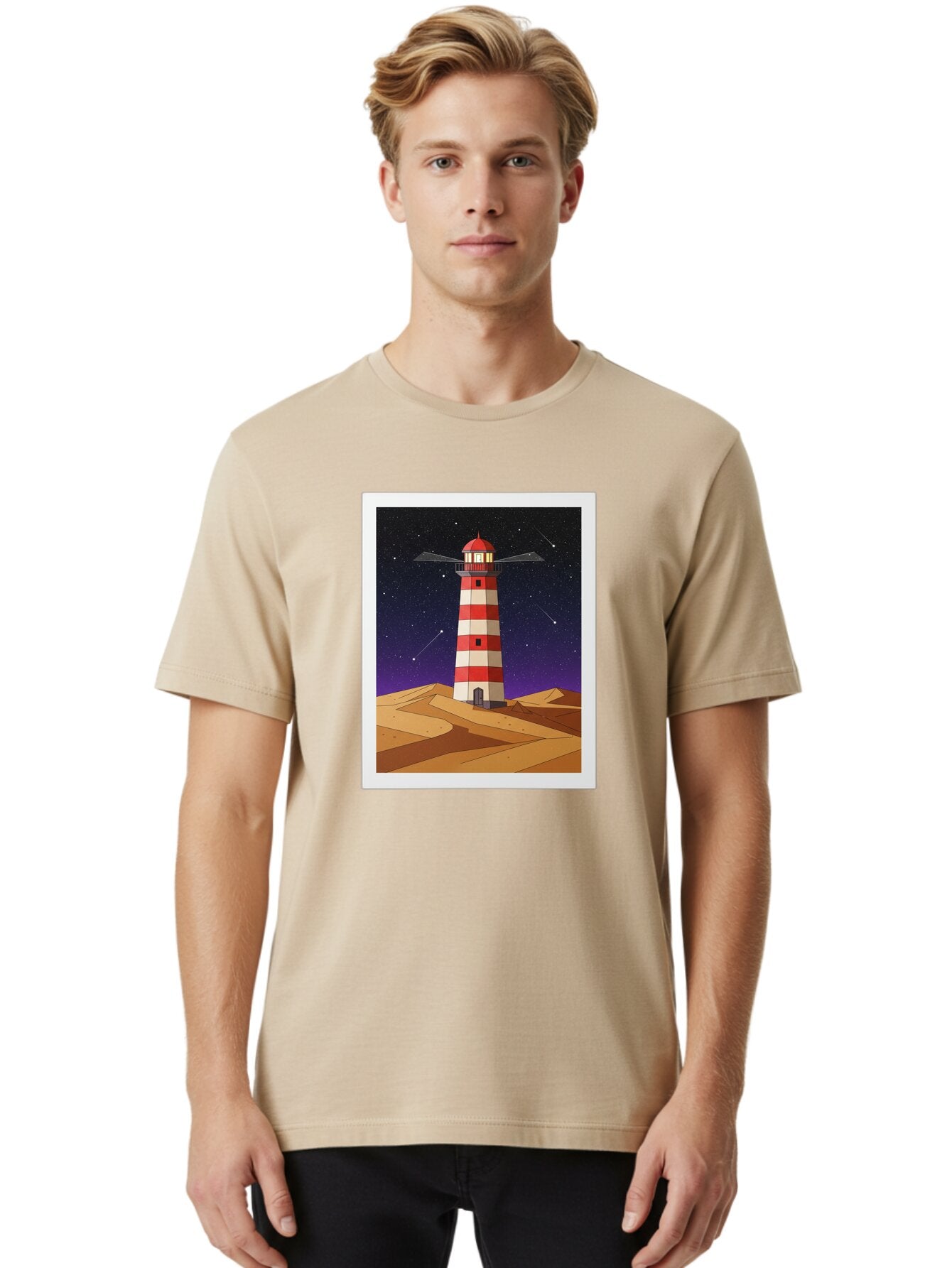 Lighthouse-2 Men'S Graphic Tee, 100% Cotton, Comfortable Casual Summer Wear, Machine Washable, Vintage Camera, Old Camera, Antique Camera, Black Camera, Classic Photography, Photography Equipment, Nostalgic Device, Film Camera, Camera Art Bam769 24