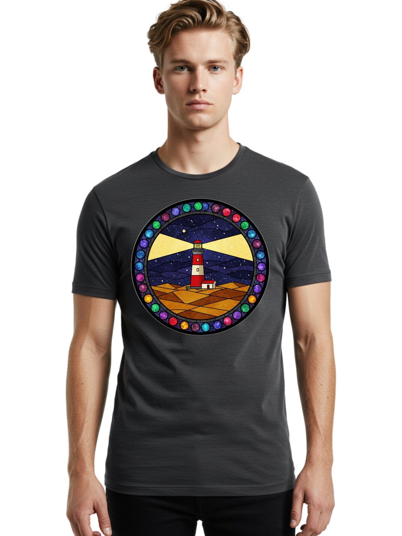 Lighthouse Men'S Graphic Tee, 100% Cotton, Comfortable Casual Summer Wear, Machine Washable, Vintage Camera, Old Camera, Antique Camera, Black Camera, Classic Photography, Photography Equipment, Nostalgic Device, Film Camera, Camera Art Bam770 20