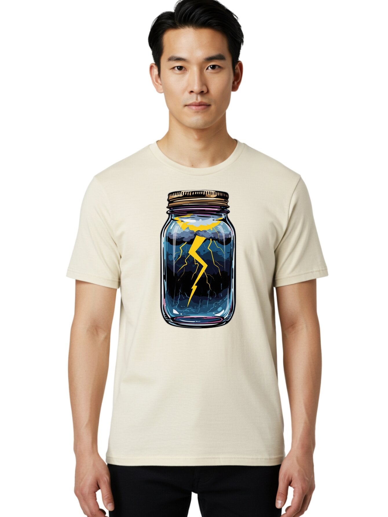 Lightning-In-A-Jar-1 Men'S Graphic Tee, 100% Cotton, Comfortable Casual Summer Wear, Machine Washable, Vintage Camera, Old Camera, Antique Camera, Black Camera, Classic Photography, Photography Equipment, Nostalgic Device, Film Camera, Bam773 18