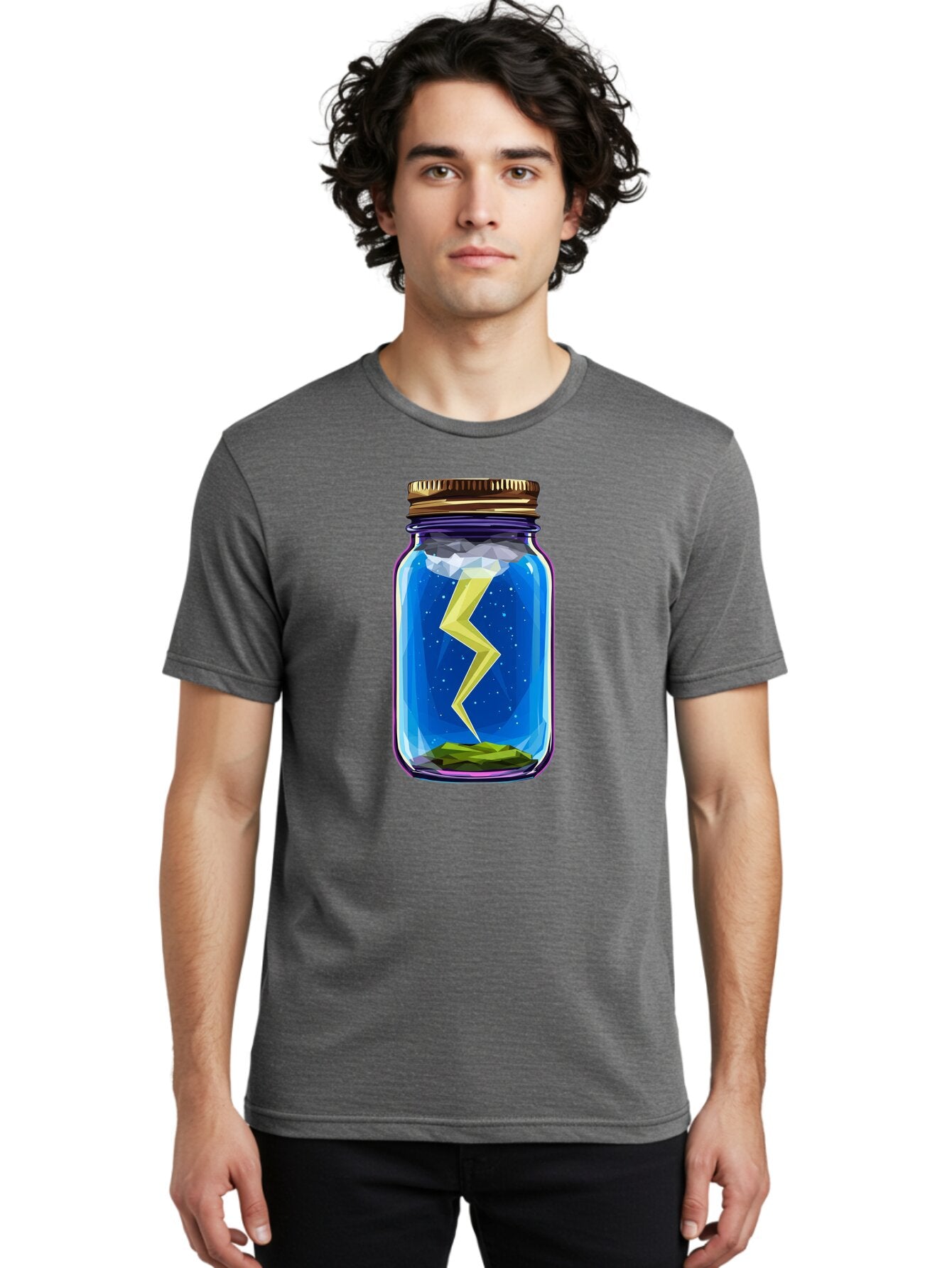 Lightning-In-A-Jar-2 Men'S Graphic Tee, 100% Cotton, Comfortable Casual Summer Wear, Machine Washable, Vintage Camera, Old Camera, Antique Camera, Black Camera, Classic Photography, Photography Equipment, Nostalgic Device, Film Camera, Bam774 24