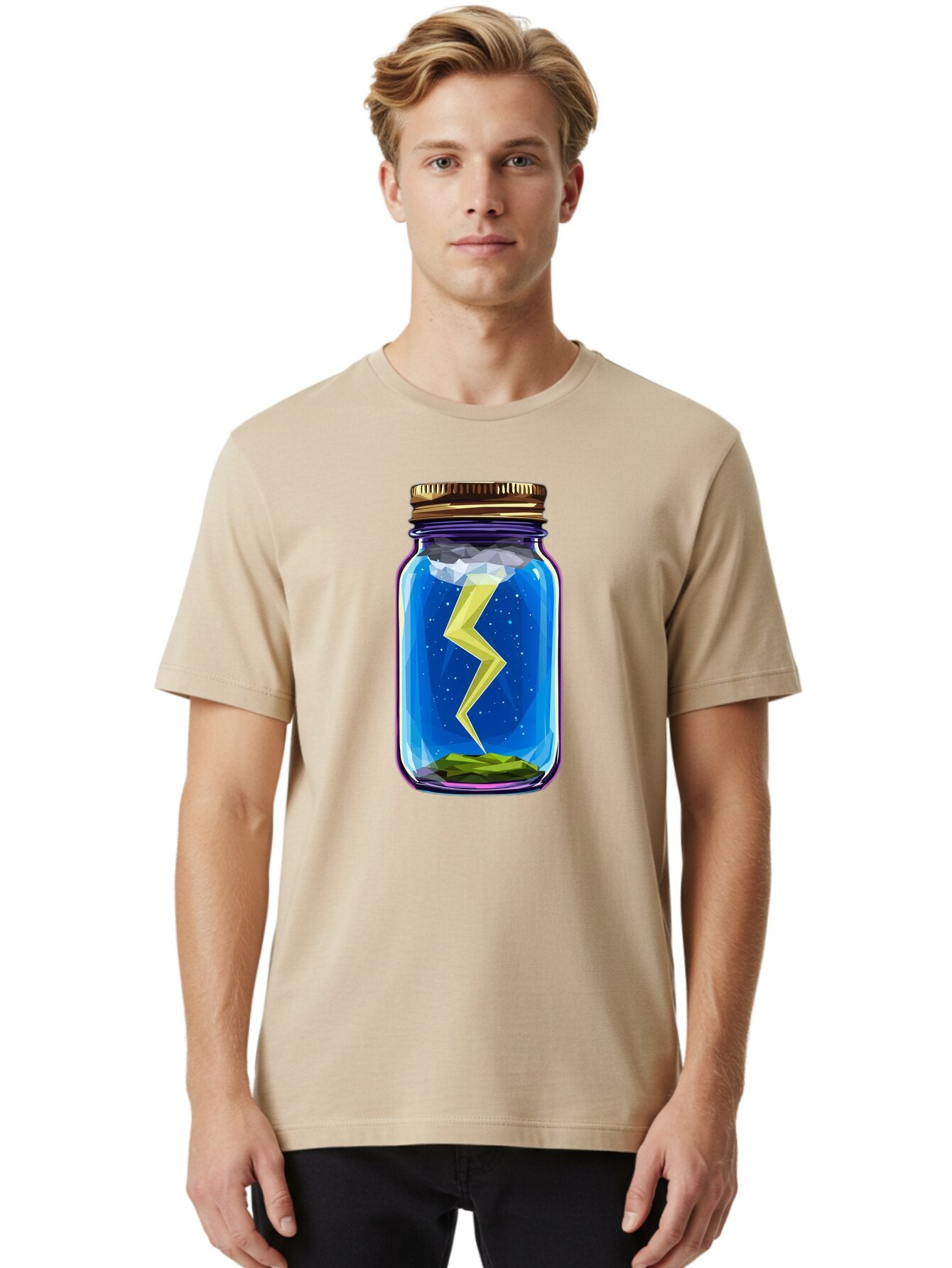 Lightning-In-A-Jar-2 Men'S Graphic Tee, 100% Cotton, Comfortable Casual Summer Wear, Machine Washable, Vintage Camera, Old Camera, Antique Camera, Black Camera, Classic Photography, Photography Equipment, Nostalgic Device, Film Camera, Bam774 21