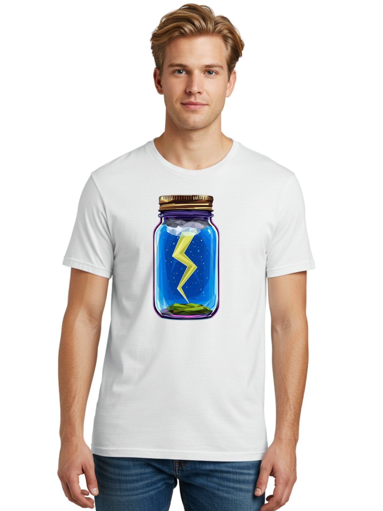 Lightning-In-A-Jar-2 Men'S Graphic Tee, 100% Cotton, Comfortable Casual Summer Wear, Machine Washable, Vintage Camera, Old Camera, Antique Camera, Black Camera, Classic Photography, Photography Equipment, Nostalgic Device, Film Camera, Bam774 29