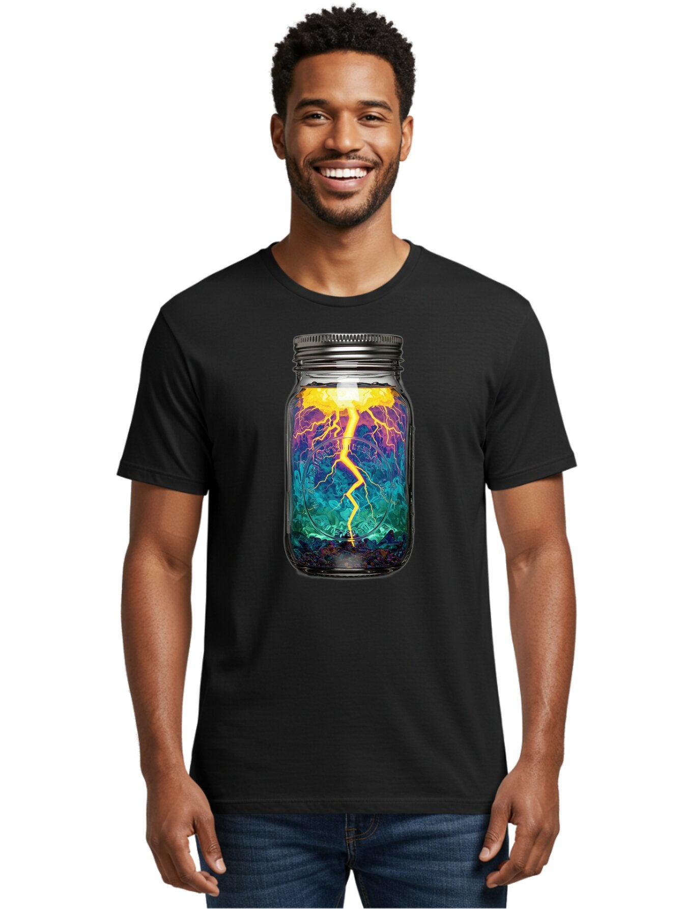 Lightning-In-A-Jar-6 Men'S Graphic Tee, 100% Cotton, Comfortable Casual Summer Wear, Machine Washable, Vintage Camera, Old Camera, Antique Camera, Black Camera, Classic Photography, Photography Equipment, Nostalgic Device, Film Camera, Bam778 29