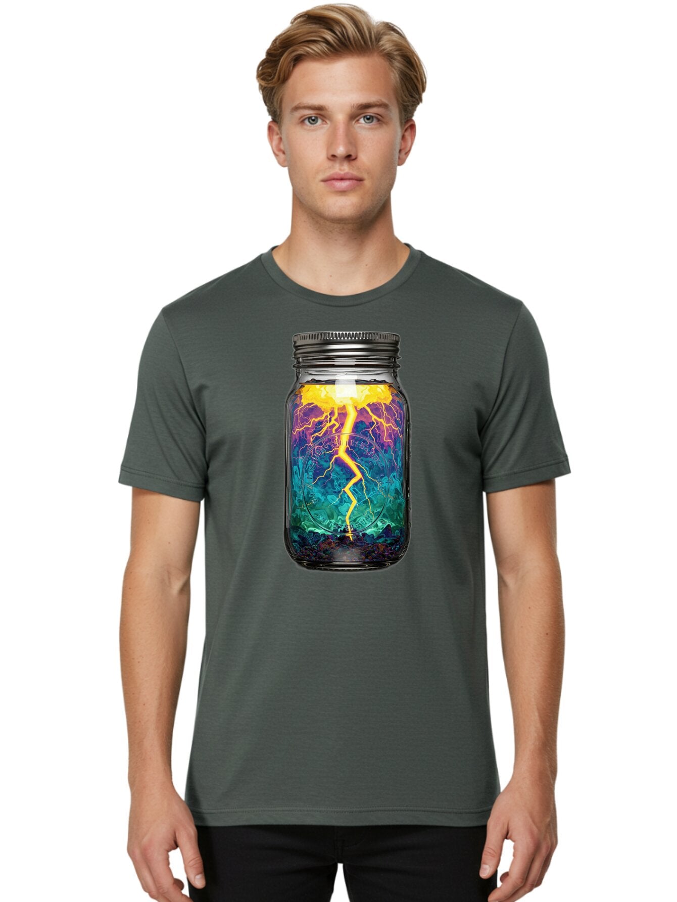 Lightning-In-A-Jar-6 Men'S Graphic Tee, 100% Cotton, Comfortable Casual Summer Wear, Machine Washable, Vintage Camera, Old Camera, Antique Camera, Black Camera, Classic Photography, Photography Equipment, Nostalgic Device, Film Camera, Bam778 30