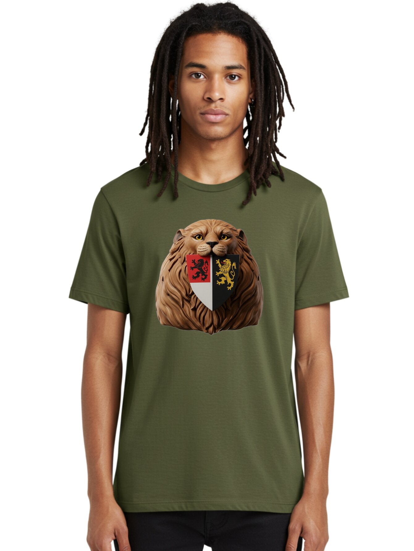 Lion-Shield-Crest Men'S Graphic Tee, 100% Cotton, Comfortable Casual Summer Wear, Machine Washable, Vintage Camera, Old Camera, Antique Camera, Black Camera, Classic Photography, Photography Equipment, Nostalgic Device, Film Camera, Camera Art Bam787 21