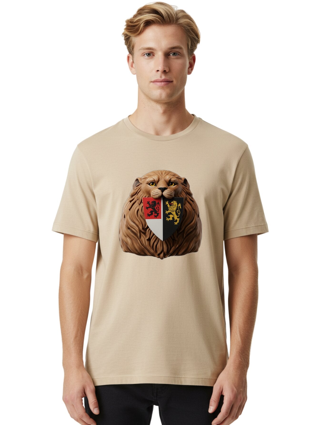 Lion-Shield-Crest Men'S Graphic Tee, 100% Cotton, Comfortable Casual Summer Wear, Machine Washable, Vintage Camera, Old Camera, Antique Camera, Black Camera, Classic Photography, Photography Equipment, Nostalgic Device, Film Camera, Camera Art Bam787 17