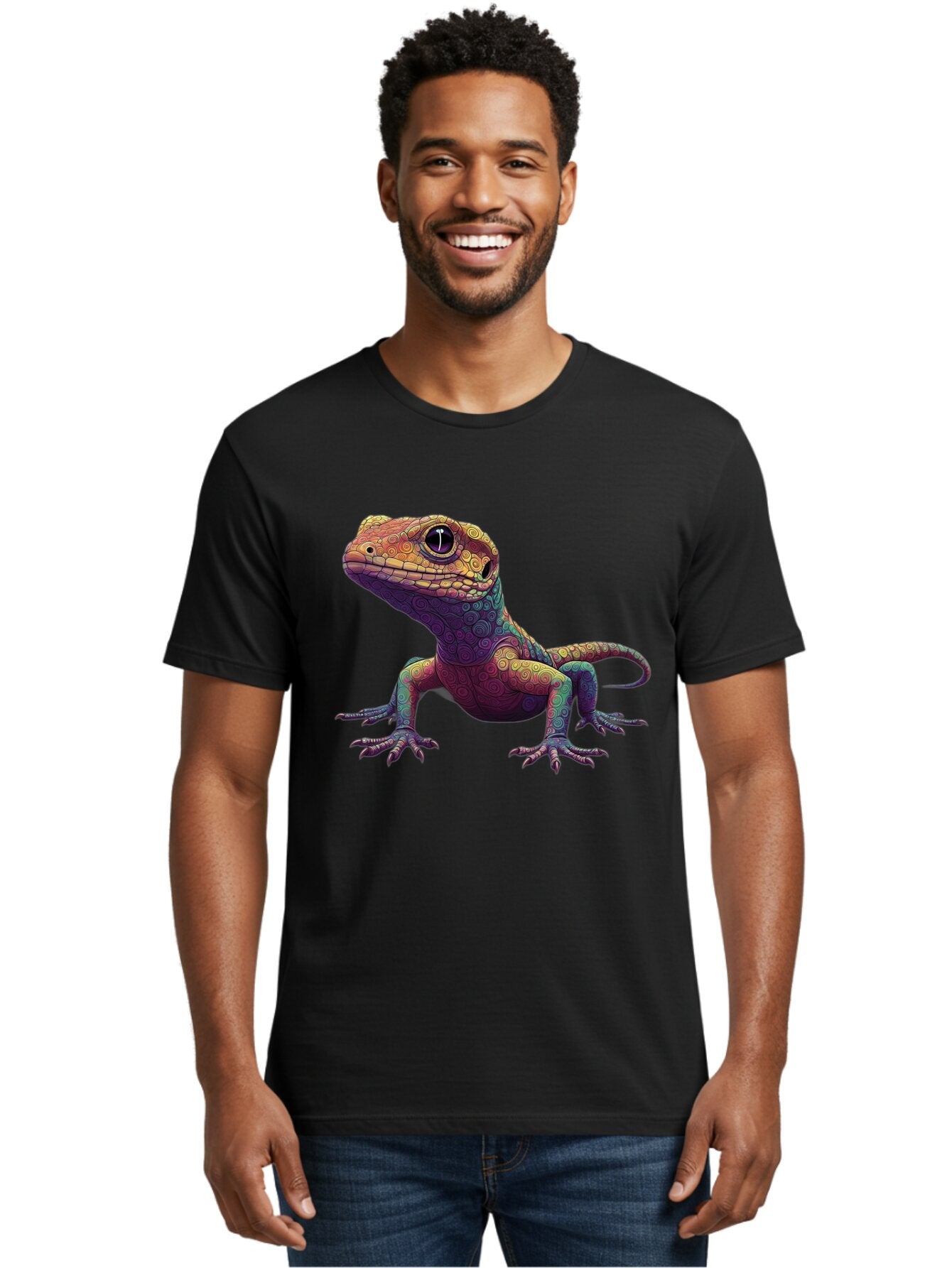 Lizard-1 Men'S Graphic Tee, 100% Cotton, Comfortable Casual Summer Wear, Machine Washable, Vintage Camera, Old Camera, Antique Camera, Black Camera, Classic Photography, Photography Equipment, Nostalgic Device, Film Camera, Camera Art Bam792 24