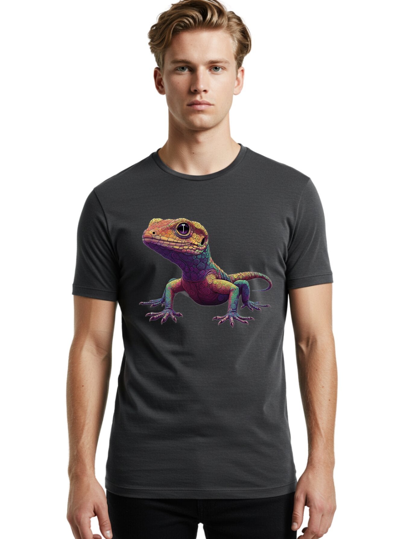 Lizard-1 Men'S Graphic Tee, 100% Cotton, Comfortable Casual Summer Wear, Machine Washable, Vintage Camera, Old Camera, Antique Camera, Black Camera, Classic Photography, Photography Equipment, Nostalgic Device, Film Camera, Camera Art Bam792 25