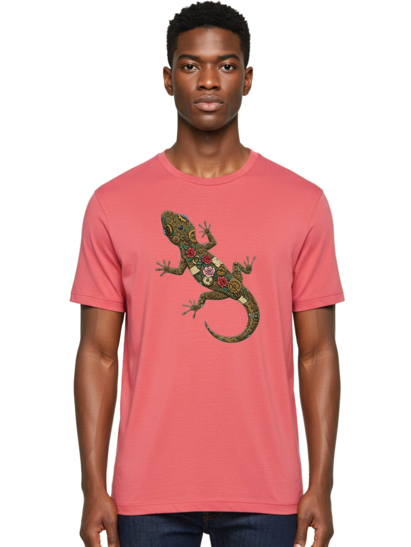 Lizard-With-Roses Men'S Graphic Tee, 100% Cotton, Comfortable Casual Summer Wear, Machine Washable, Vintage Camera, Old Camera, Antique Camera, Black Camera, Classic Photography, Photography Equipment, Nostalgic Device, Film Camera, Camera Art Bam794 27