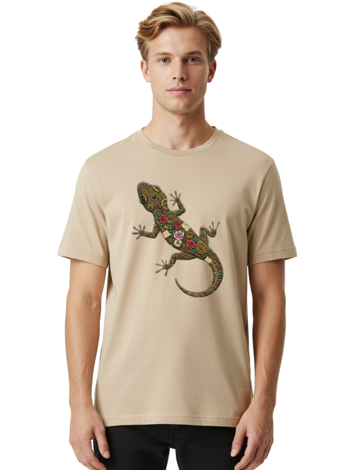 Lizard-With-Roses Men'S Graphic Tee, 100% Cotton, Comfortable Casual Summer Wear, Machine Washable, Vintage Camera, Old Camera, Antique Camera, Black Camera, Classic Photography, Photography Equipment, Nostalgic Device, Film Camera, Camera Art Bam794 28