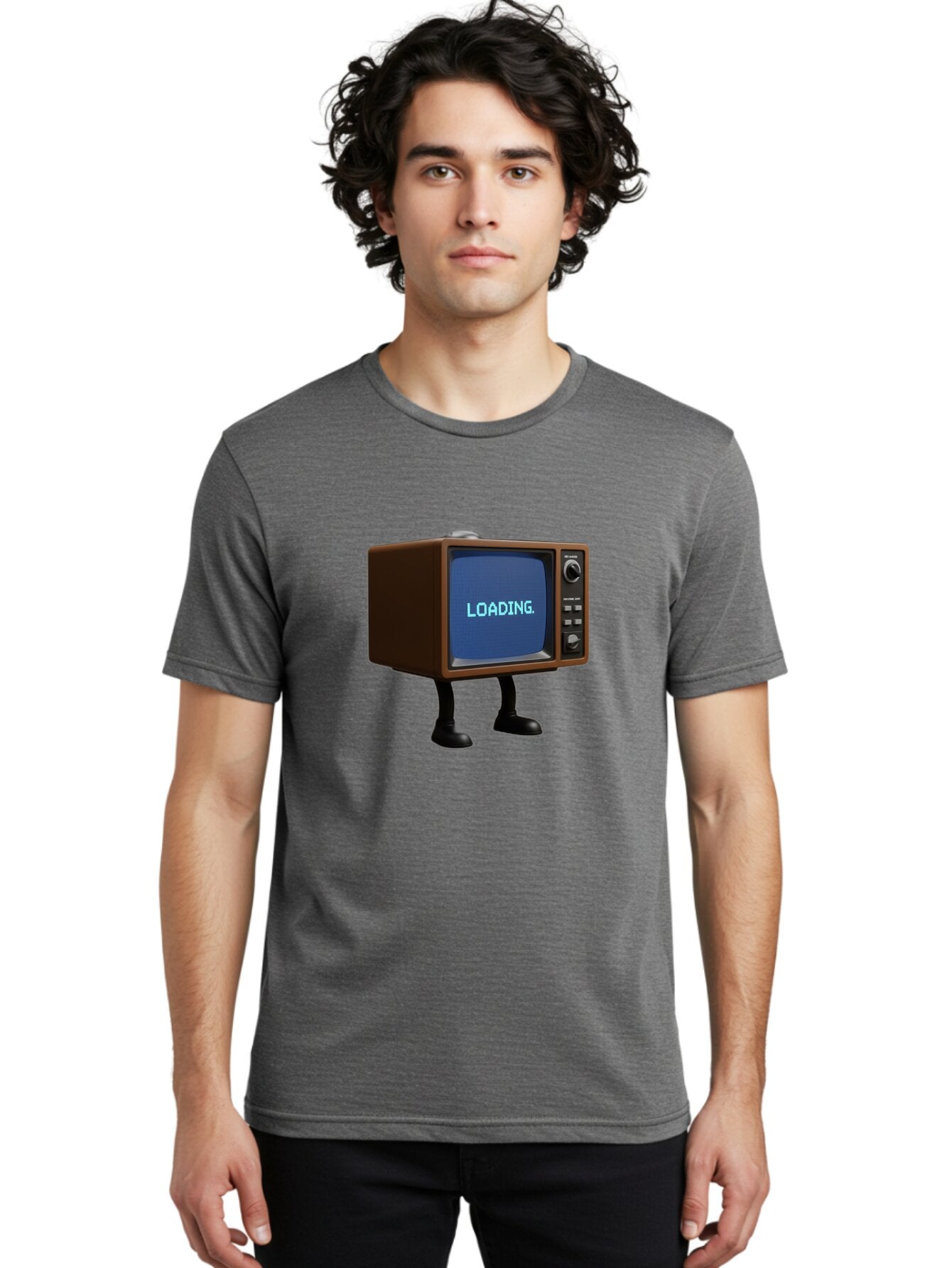 Loading-Tv Men'S Graphic Tee, 100% Cotton, Comfortable Casual Summer Wear, Machine Washable, Vintage Camera, Old Camera, Antique Camera, Black Camera, Classic Photography, Photography Equipment, Nostalgic Device, Film Camera, Camera Art Bam797 26