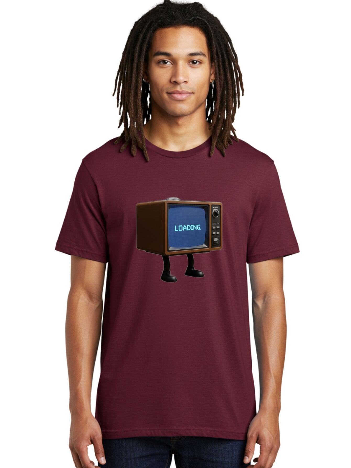 Loading-Tv Men'S Graphic Tee, 100% Cotton, Comfortable Casual Summer Wear, Machine Washable, Vintage Camera, Old Camera, Antique Camera, Black Camera, Classic Photography, Photography Equipment, Nostalgic Device, Film Camera, Camera Art Bam797 24