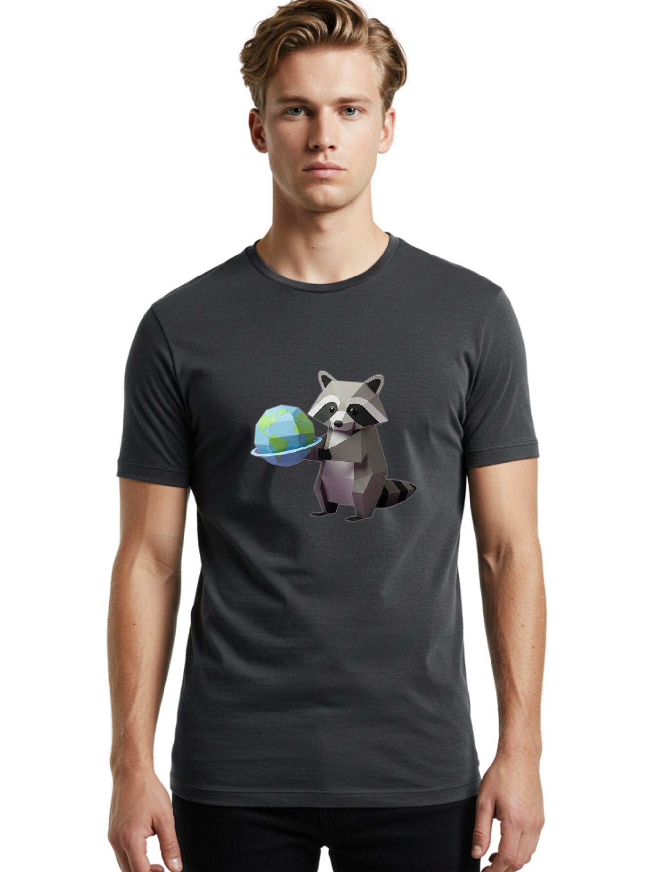 Lowpoly-Raccoon-With-Globe Men'S Graphic Tee, 100% Cotton, Comfortable Casual Summer Wear, Machine Washable, Vintage Camera, Old Camera, Antique Camera, Black Camera, Classic Photography, Photography Equipment, Nostalgic Device, Film Camera, Bam817 28