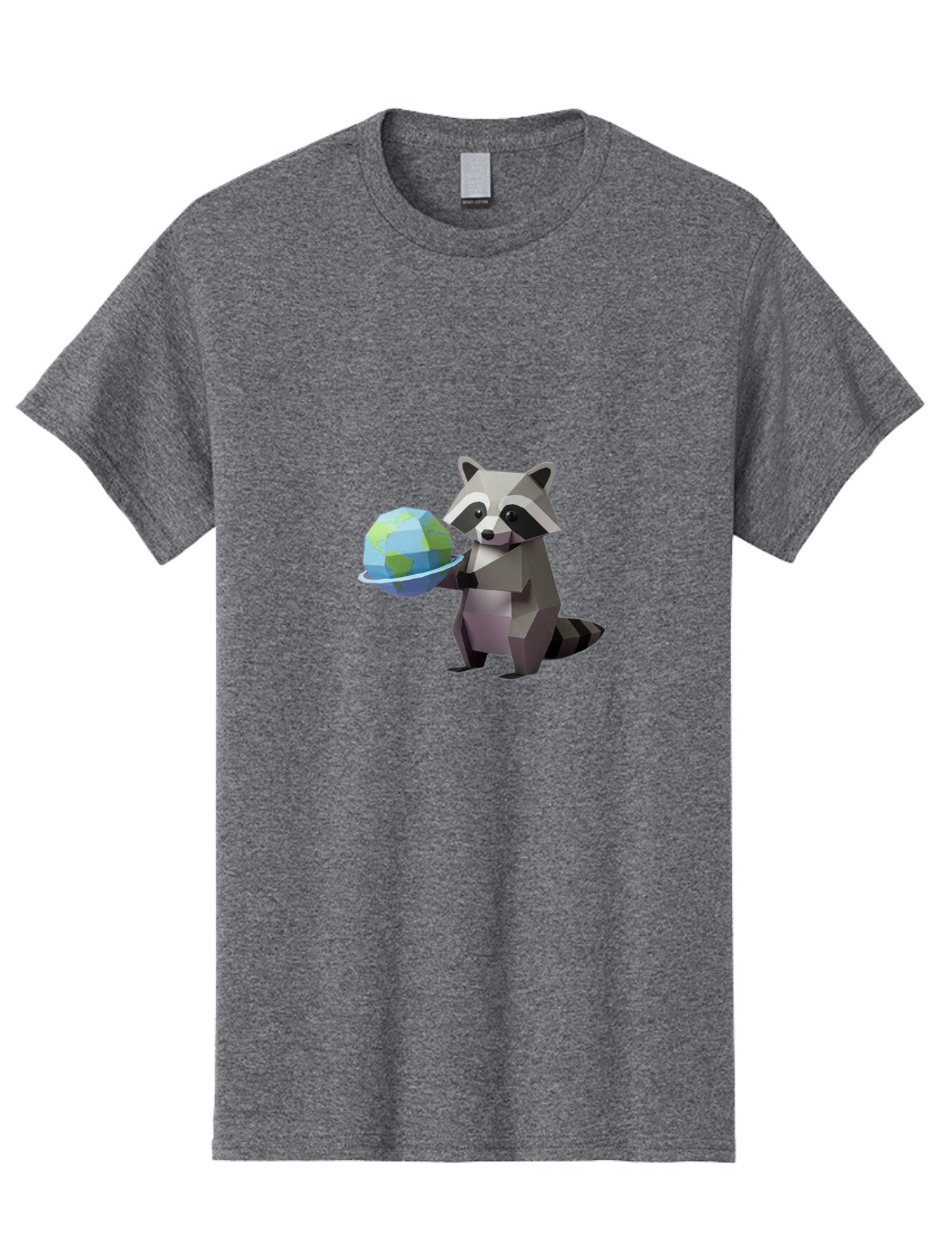 Lowpoly-Raccoon-With-Globe Men'S Graphic Tee, 100% Cotton, Comfortable Casual Summer Wear, Machine Washable, Vintage Camera, Old Camera, Antique Camera, Black Camera, Classic Photography, Photography Equipment, Nostalgic Device, Film Camera, Bam817