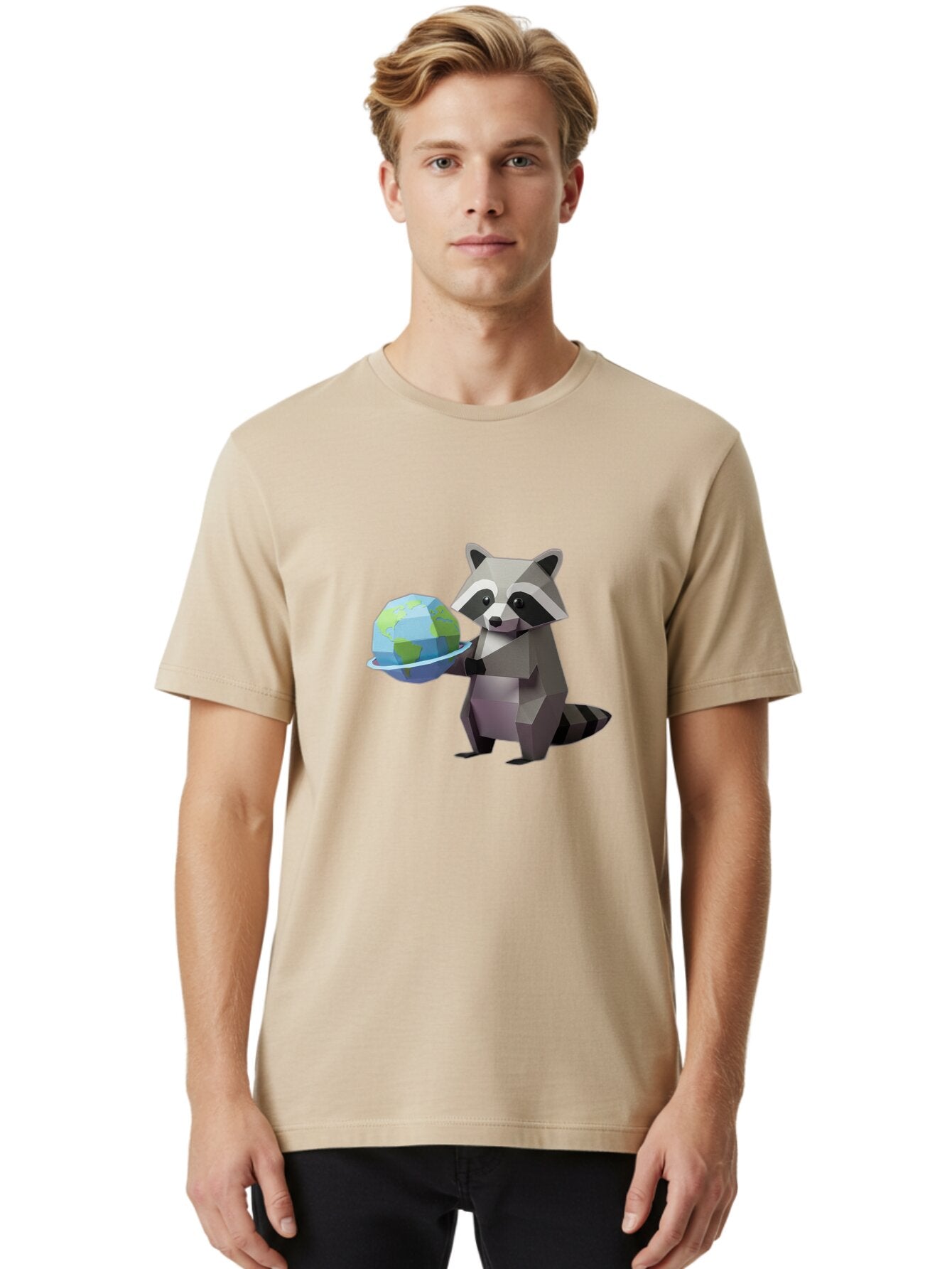 Lowpoly-Raccoon-With-Globe Men'S Graphic Tee, 100% Cotton, Comfortable Casual Summer Wear, Machine Washable, Vintage Camera, Old Camera, Antique Camera, Black Camera, Classic Photography, Photography Equipment, Nostalgic Device, Film Camera, Bam817 16