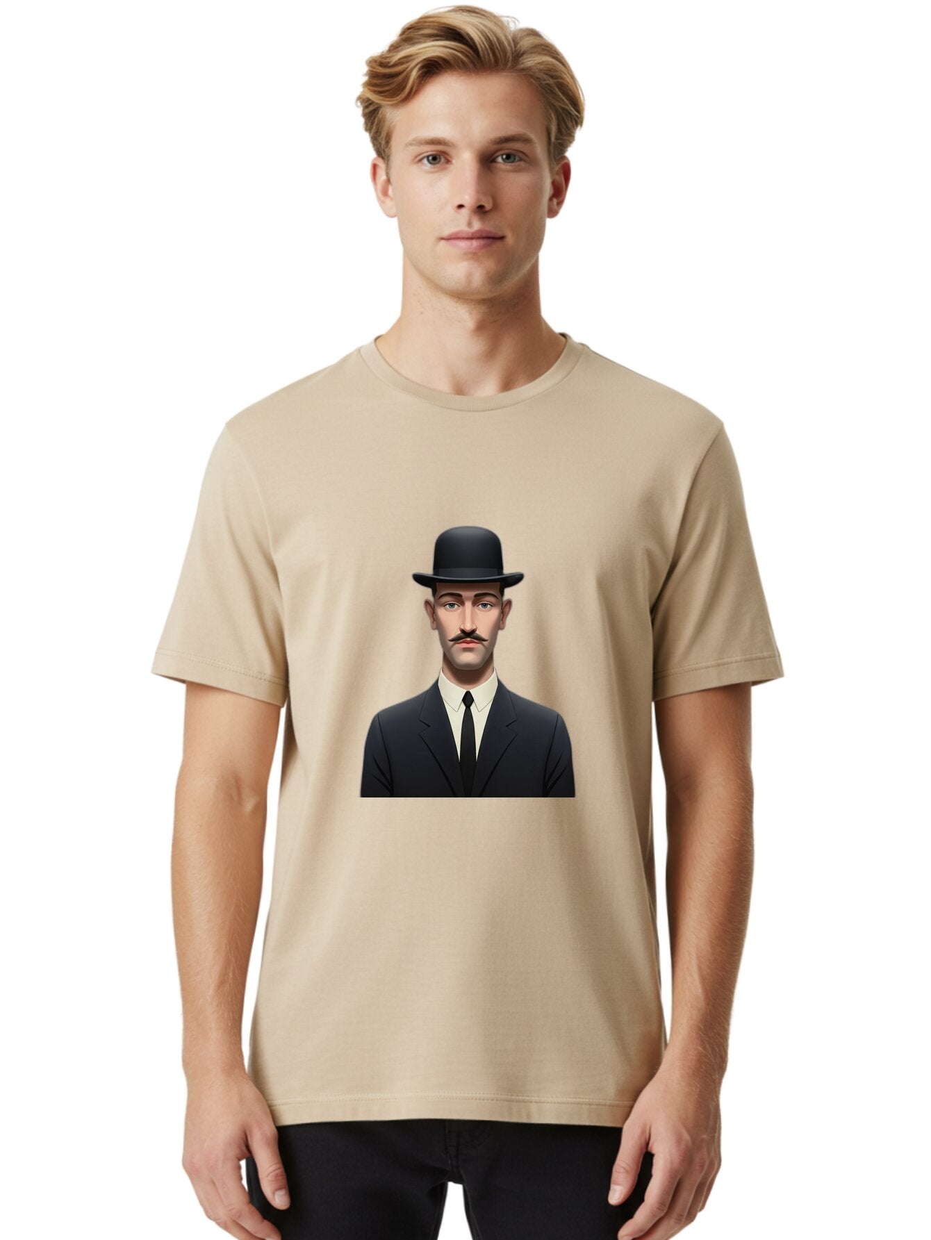 Man-In-Suit-And-Bowler-Hat Men'S Graphic Tee, 100% Cotton, Comfortable Casual Summer Wear, Machine Washable, Vintage Camera, Old Camera, Antique Camera, Black Camera, Classic Photography, Photography Equipment, Nostalgic Device, Film Camera, Bam826 24