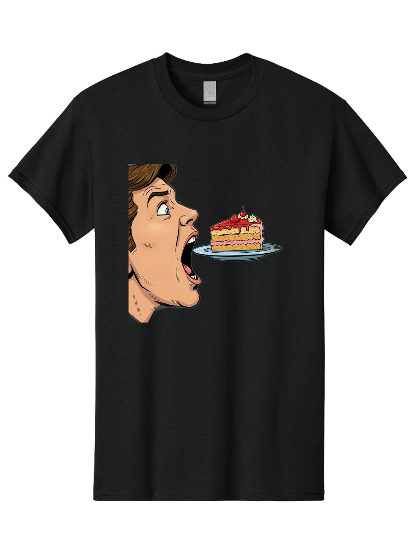 Man-Looking-At-Cake Men'S Graphic Tee, 100% Cotton, Comfortable Casual Summer Wear, Machine Washable, Vintage Camera, Old Camera, Antique Camera, Black Camera, Classic Photography, Photography Equipment, Nostalgic Device, Film Camera, Bam827 12