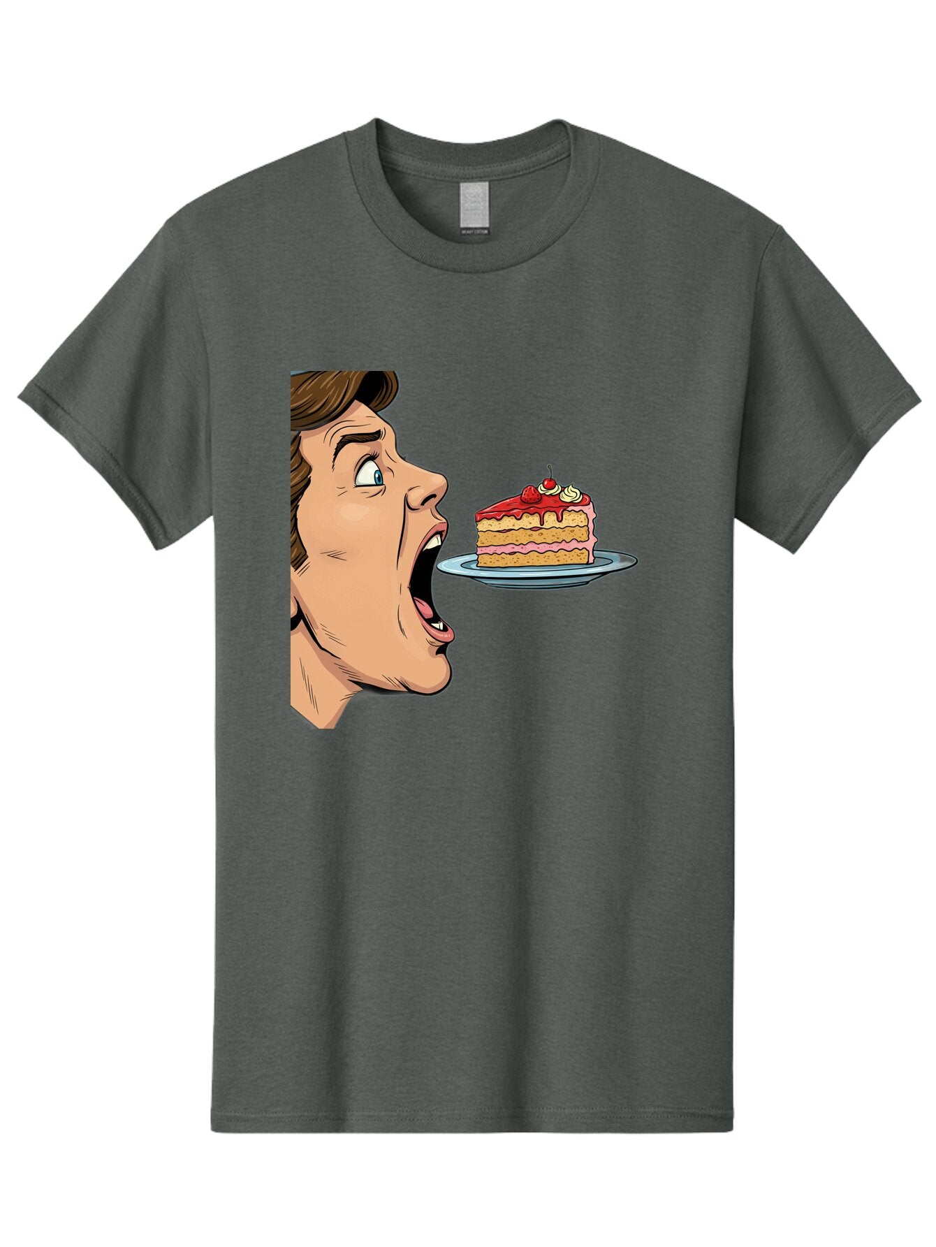 Man-Looking-At-Cake Men'S Graphic Tee, 100% Cotton, Comfortable Casual Summer Wear, Machine Washable, Vintage Camera, Old Camera, Antique Camera, Black Camera, Classic Photography, Photography Equipment, Nostalgic Device, Film Camera, Bam827 6