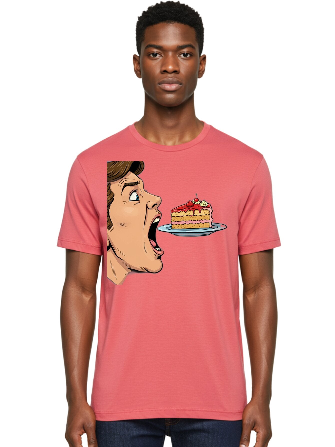 Man-Looking-At-Cake Men'S Graphic Tee, 100% Cotton, Comfortable Casual Summer Wear, Machine Washable, Vintage Camera, Old Camera, Antique Camera, Black Camera, Classic Photography, Photography Equipment, Nostalgic Device, Film Camera, Bam827 18