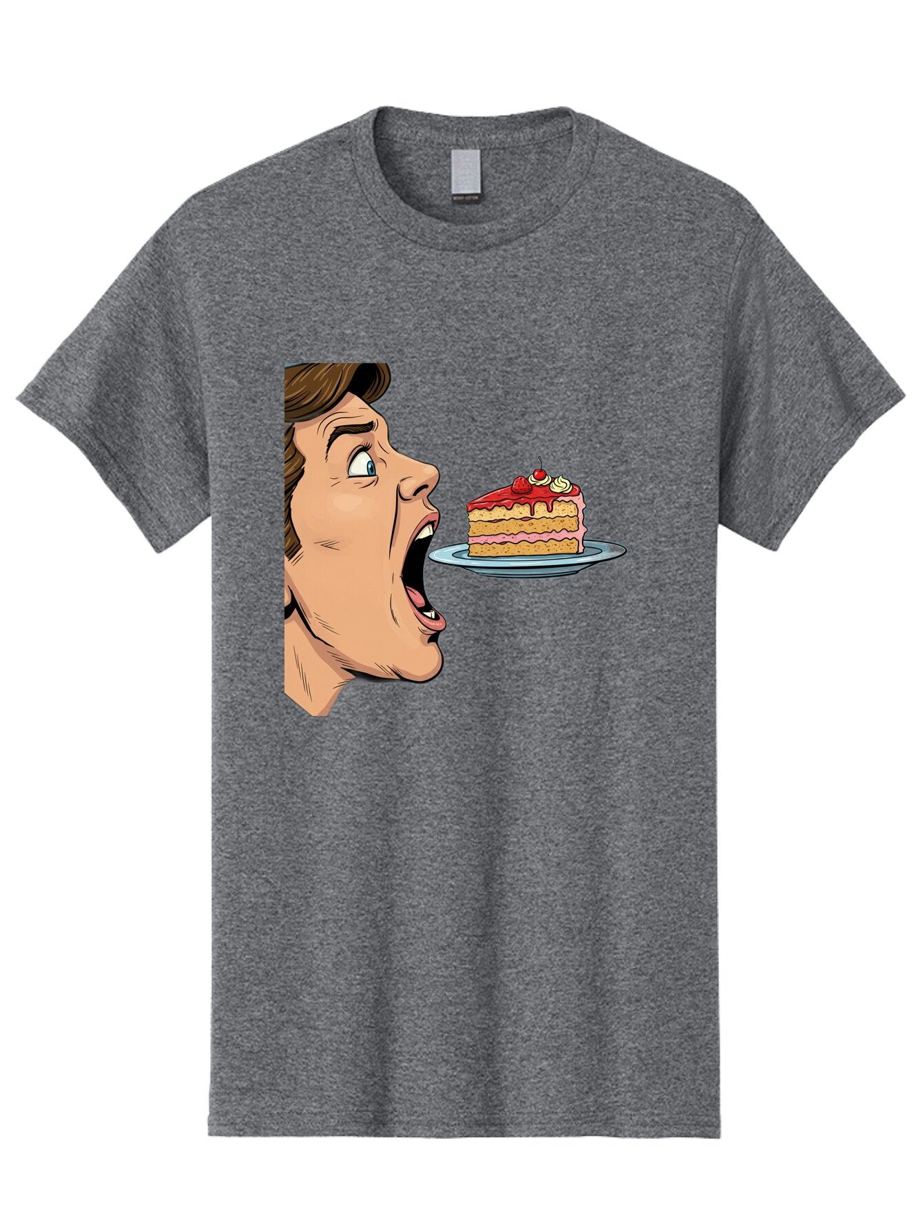 Man-Looking-At-Cake Men'S Graphic Tee, 100% Cotton, Comfortable Casual Summer Wear, Machine Washable, Vintage Camera, Old Camera, Antique Camera, Black Camera, Classic Photography, Photography Equipment, Nostalgic Device, Film Camera, Bam827 10