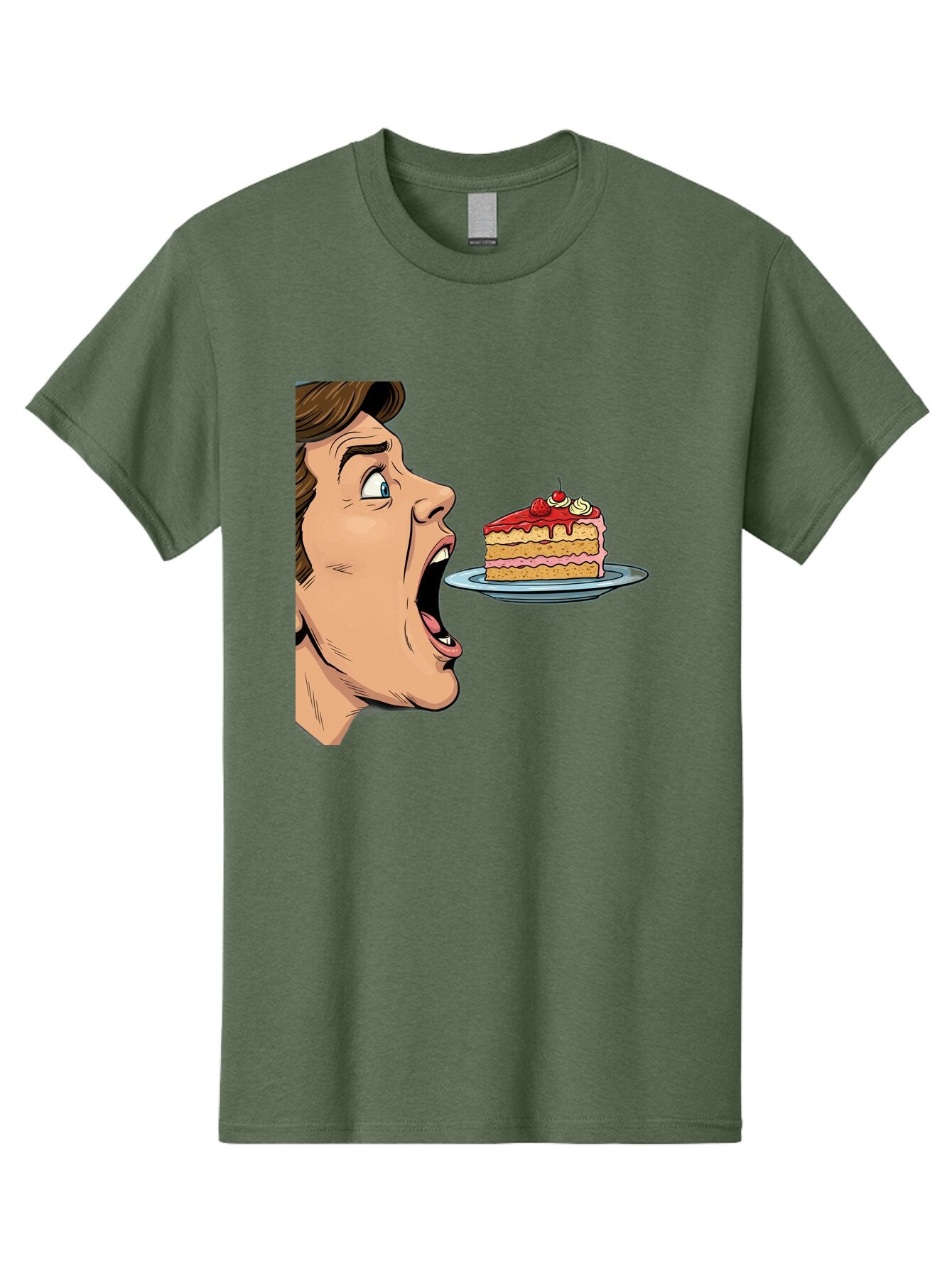 Man-Looking-At-Cake Men'S Graphic Tee, 100% Cotton, Comfortable Casual Summer Wear, Machine Washable, Vintage Camera, Old Camera, Antique Camera, Black Camera, Classic Photography, Photography Equipment, Nostalgic Device, Film Camera, Bam827 8