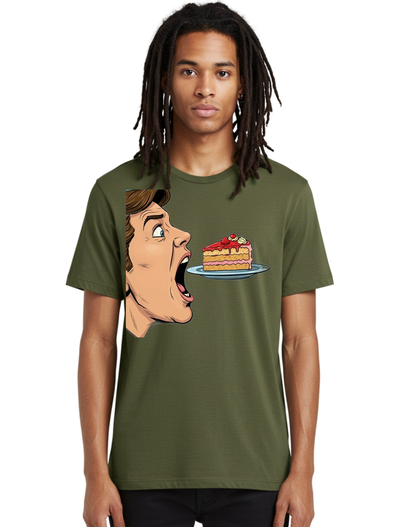 Man-Looking-At-Cake Men'S Graphic Tee, 100% Cotton, Comfortable Casual Summer Wear, Machine Washable, Vintage Camera, Old Camera, Antique Camera, Black Camera, Classic Photography, Photography Equipment, Nostalgic Device, Film Camera, Bam827 25