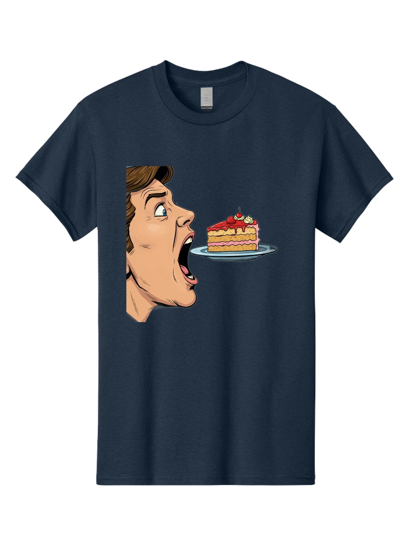 Man-Looking-At-Cake Men'S Graphic Tee, 100% Cotton, Comfortable Casual Summer Wear, Machine Washable, Vintage Camera, Old Camera, Antique Camera, Black Camera, Classic Photography, Photography Equipment, Nostalgic Device, Film Camera, Bam827