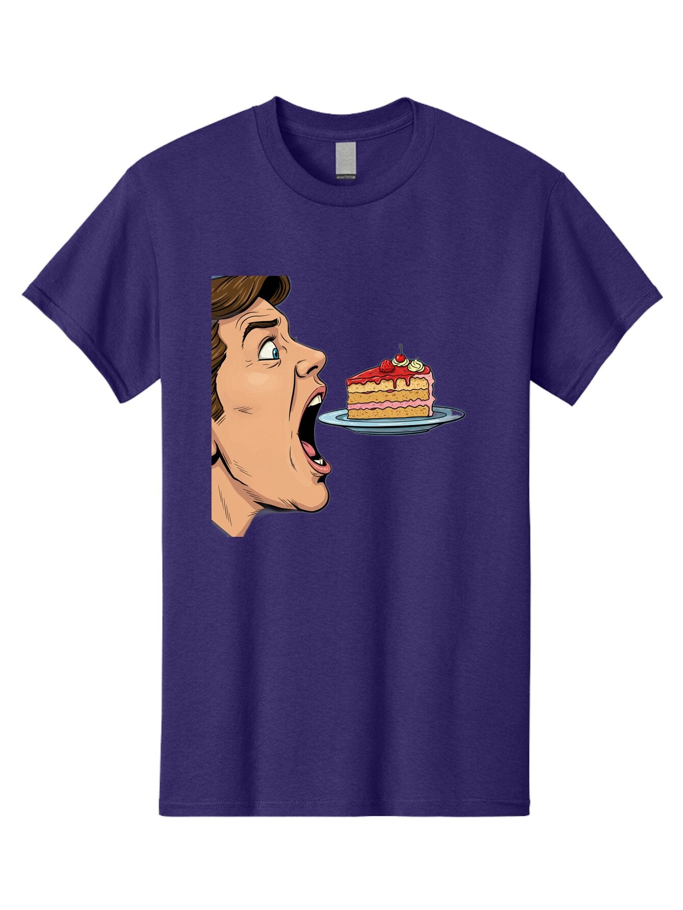 Man-Looking-At-Cake Men'S Graphic Tee, 100% Cotton, Comfortable Casual Summer Wear, Machine Washable, Vintage Camera, Old Camera, Antique Camera, Black Camera, Classic Photography, Photography Equipment, Nostalgic Device, Film Camera, Bam827 5