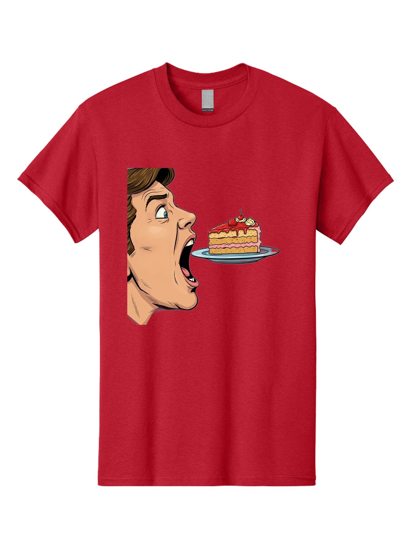 Man-Looking-At-Cake Men'S Graphic Tee, 100% Cotton, Comfortable Casual Summer Wear, Machine Washable, Vintage Camera, Old Camera, Antique Camera, Black Camera, Classic Photography, Photography Equipment, Nostalgic Device, Film Camera, Bam827 14