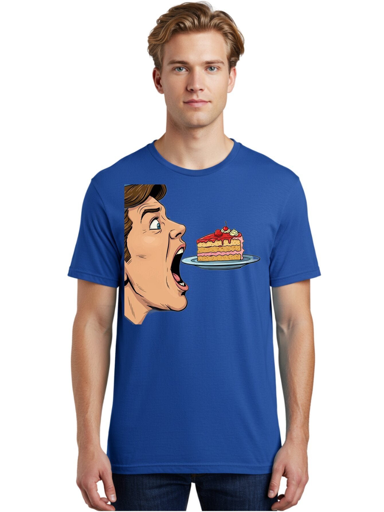 Man-Looking-At-Cake Men'S Graphic Tee, 100% Cotton, Comfortable Casual Summer Wear, Machine Washable, Vintage Camera, Old Camera, Antique Camera, Black Camera, Classic Photography, Photography Equipment, Nostalgic Device, Film Camera, Bam827 26