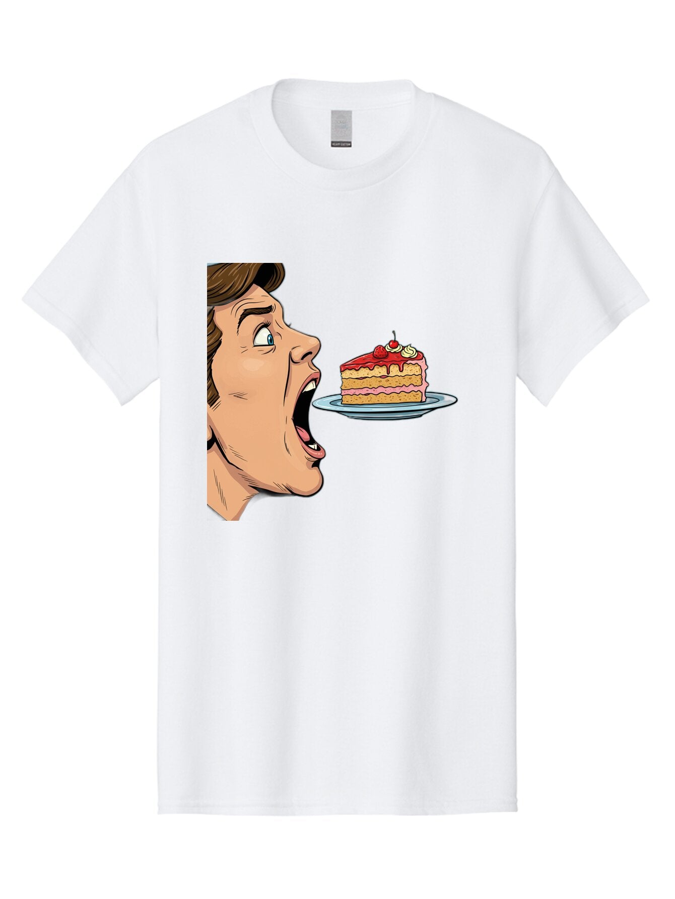 Man-Looking-At-Cake Men'S Graphic Tee, 100% Cotton, Comfortable Casual Summer Wear, Machine Washable, Vintage Camera, Old Camera, Antique Camera, Black Camera, Classic Photography, Photography Equipment, Nostalgic Device, Film Camera, Bam827 3