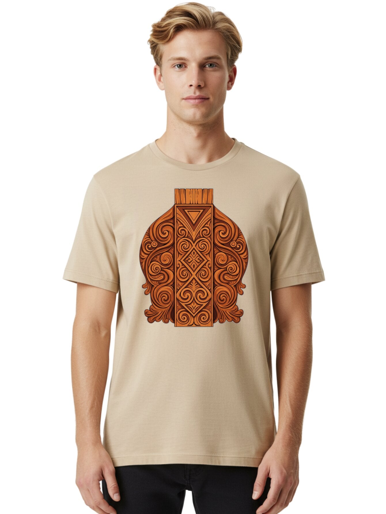Maori-Wood-Carving Men'S Graphic Tee, 100% Cotton, Comfortable Casual Summer Wear, Machine Washable, Vintage Camera, Old Camera, Antique Camera, Black Camera, Classic Photography, Photography Equipment, Nostalgic Device, Film Camera, Bam833 20