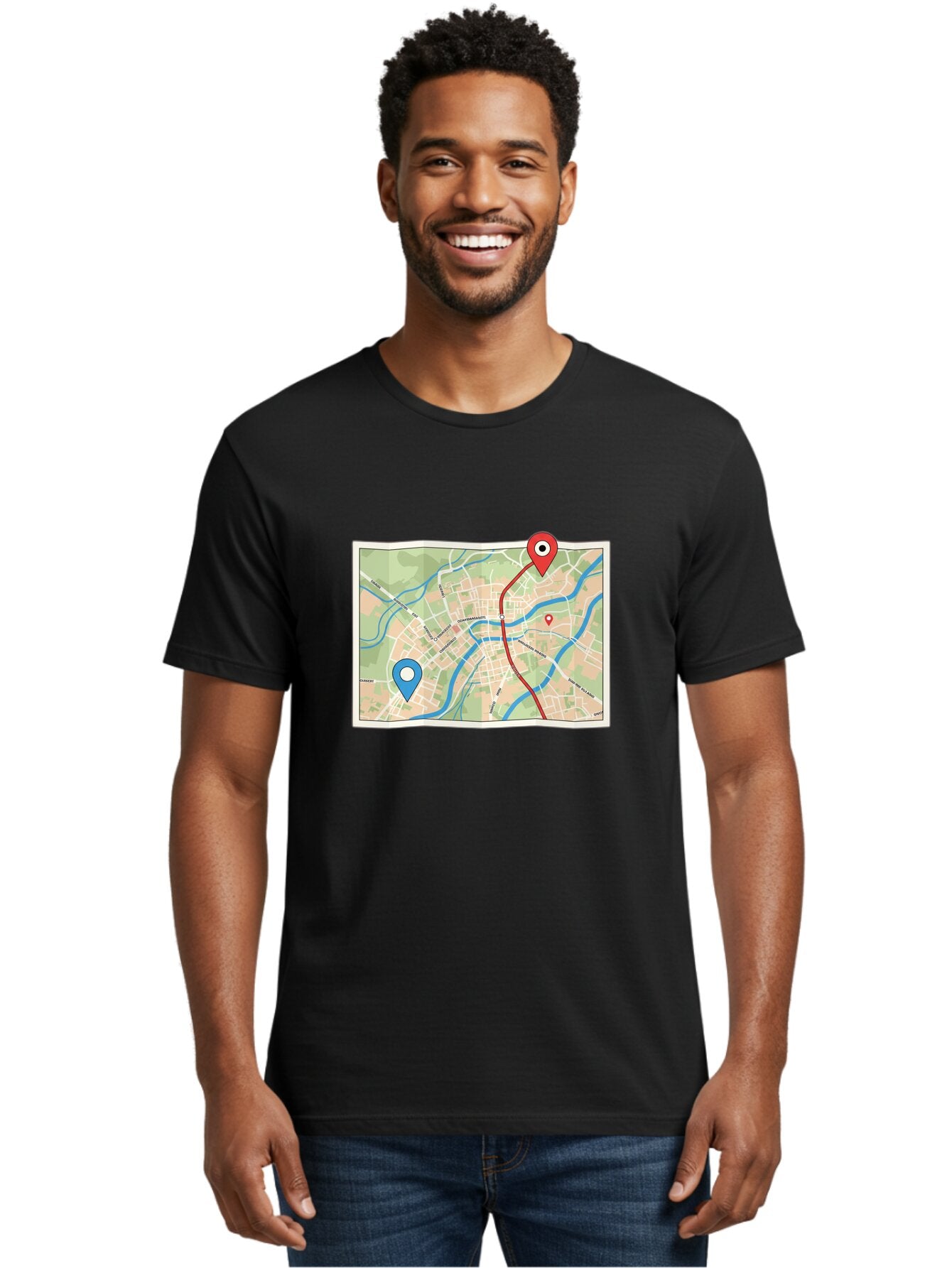 Map-With-Route Men'S Graphic Tee, 100% Cotton, Comfortable Casual Summer Wear, Machine Washable, Vintage Camera, Old Camera, Antique Camera, Black Camera, Classic Photography, Photography Equipment, Nostalgic Device, Film Camera, Camera Art Bam835 20