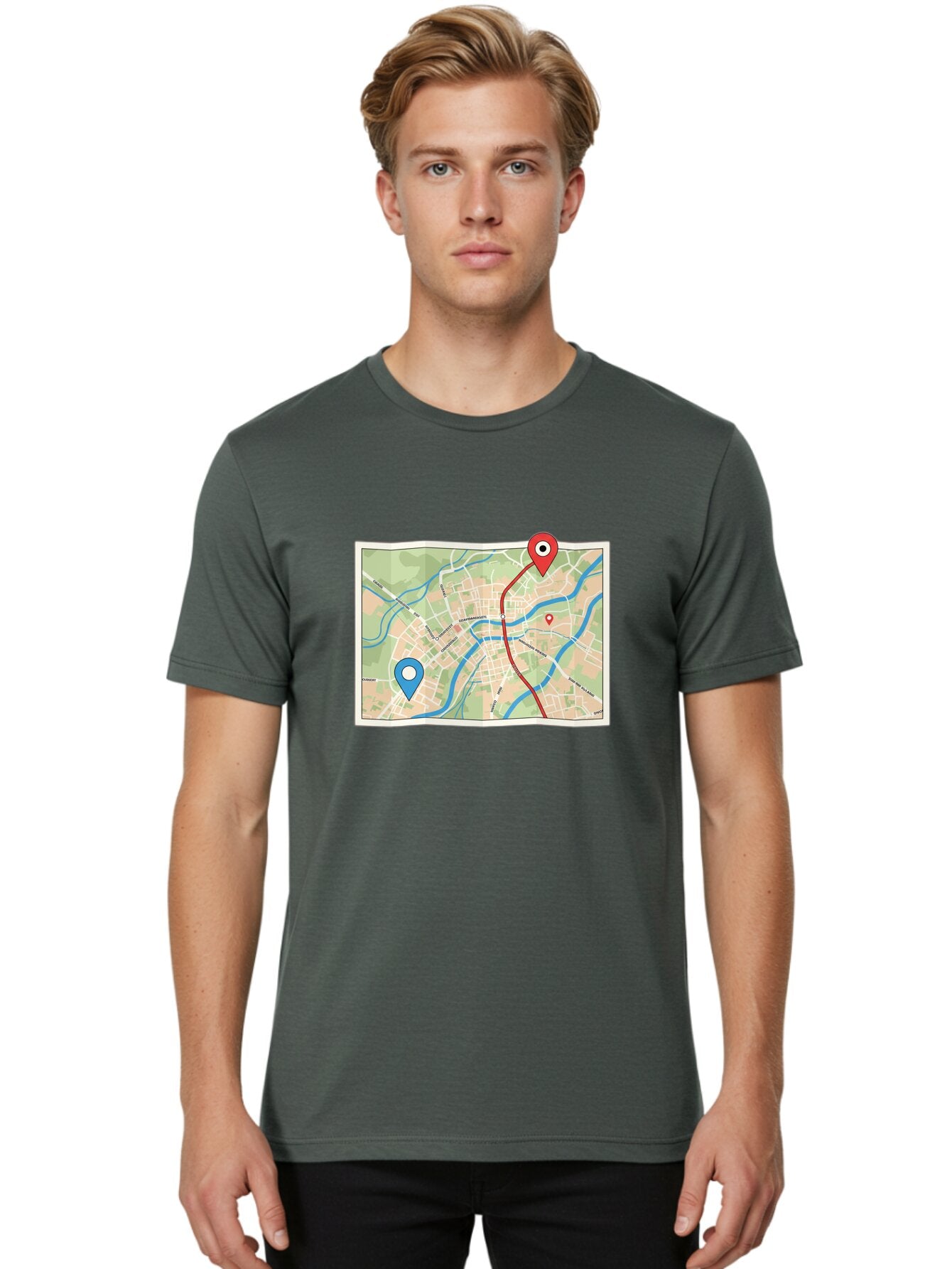 Map-With-Route Men'S Graphic Tee, 100% Cotton, Comfortable Casual Summer Wear, Machine Washable, Vintage Camera, Old Camera, Antique Camera, Black Camera, Classic Photography, Photography Equipment, Nostalgic Device, Film Camera, Camera Art Bam835 26